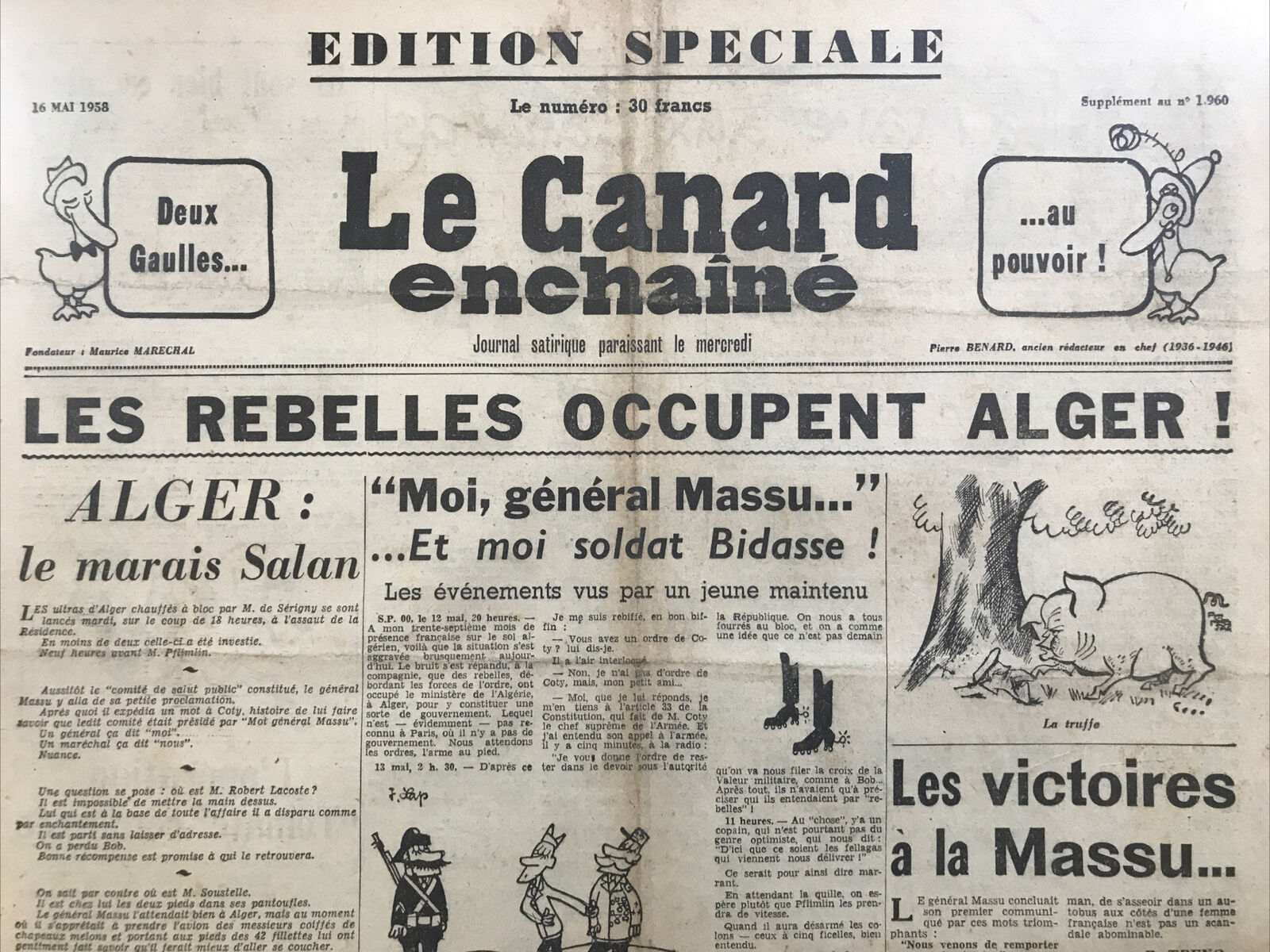 Couac ! | Acheter un Canard | Vente d'Anciens Journaux du Canard Enchaîné. Des Journaux Satiriques de Collection, Historiques & Authentiques de 1916 à 2004 ! | 01960 1