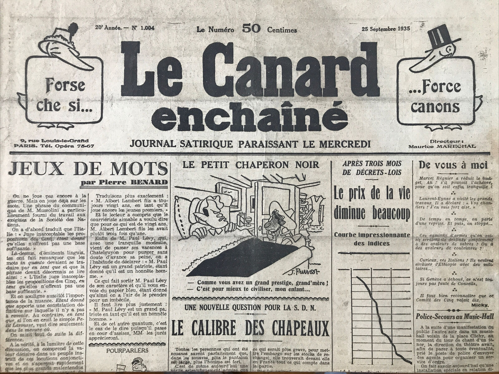 Couac ! | Acheter un Canard | Vente d'Anciens Journaux du Canard Enchaîné. Des Journaux Satiriques de Collection, Historiques & Authentiques de 1916 à 2004 ! | 1004