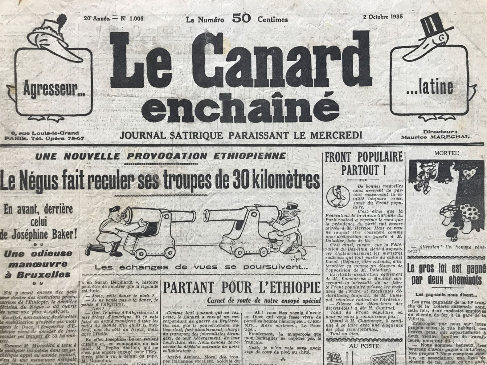 Couac ! | Acheter un Canard | Vente d'Anciens Journaux du Canard Enchaîné. Des Journaux Satiriques de Collection, Historiques & Authentiques de 1916 à 2004 ! | 1005 1