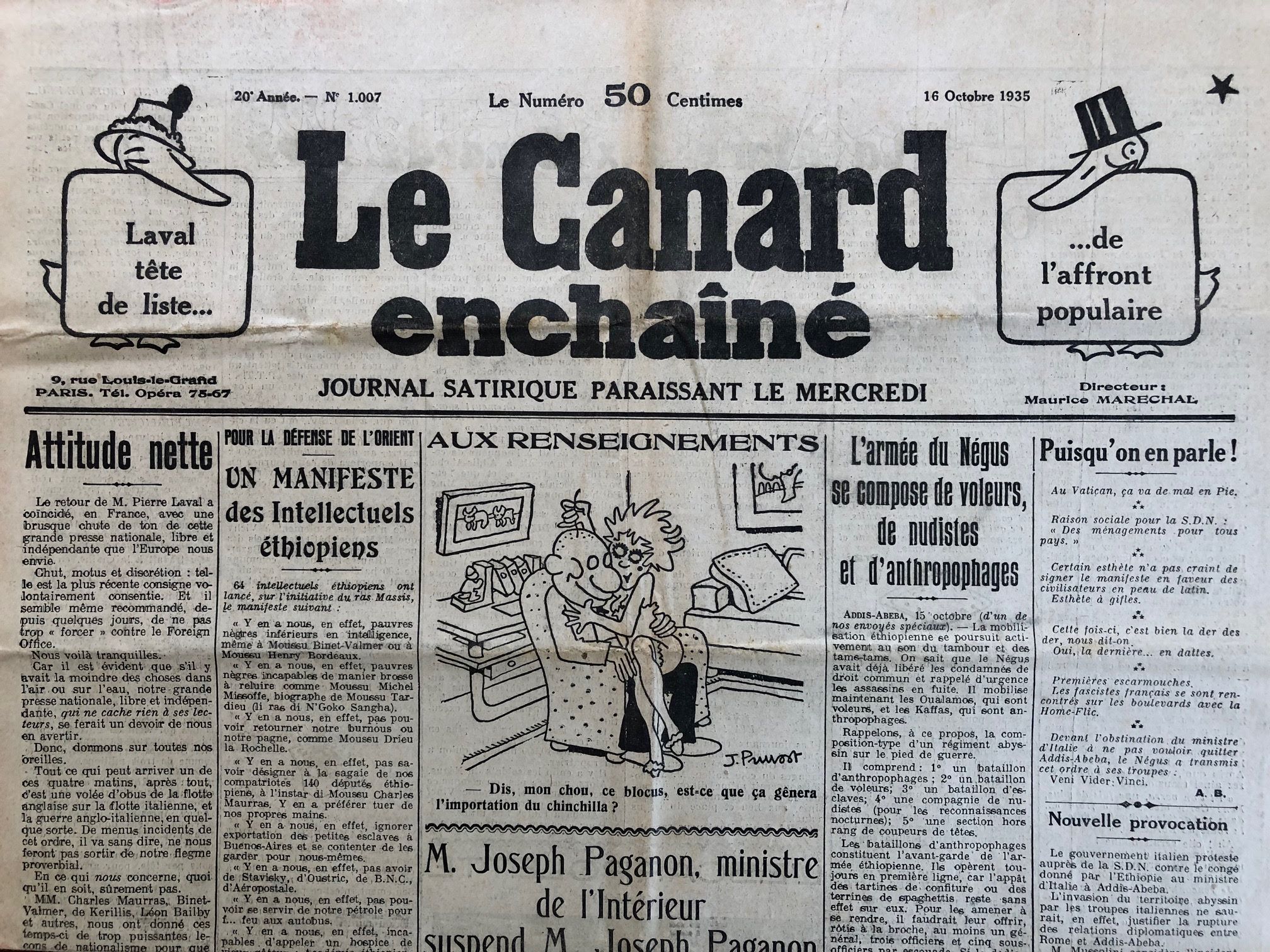 Couac ! | Acheter un Canard | Vente d'Anciens Journaux du Canard Enchaîné. Des Journaux Satiriques de Collection, Historiques & Authentiques de 1916 à 2004 ! | 1007 1