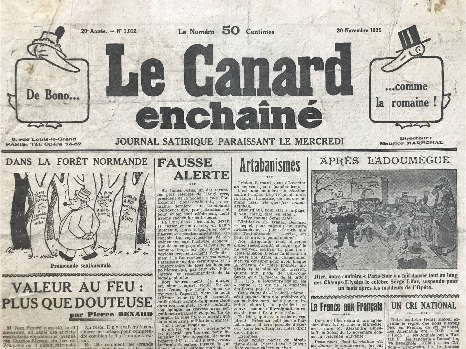 Couac ! | Acheter un Canard | Vente d'Anciens Journaux du Canard Enchaîné. Des Journaux Satiriques de Collection, Historiques & Authentiques de 1916 à 2004 ! | 1012