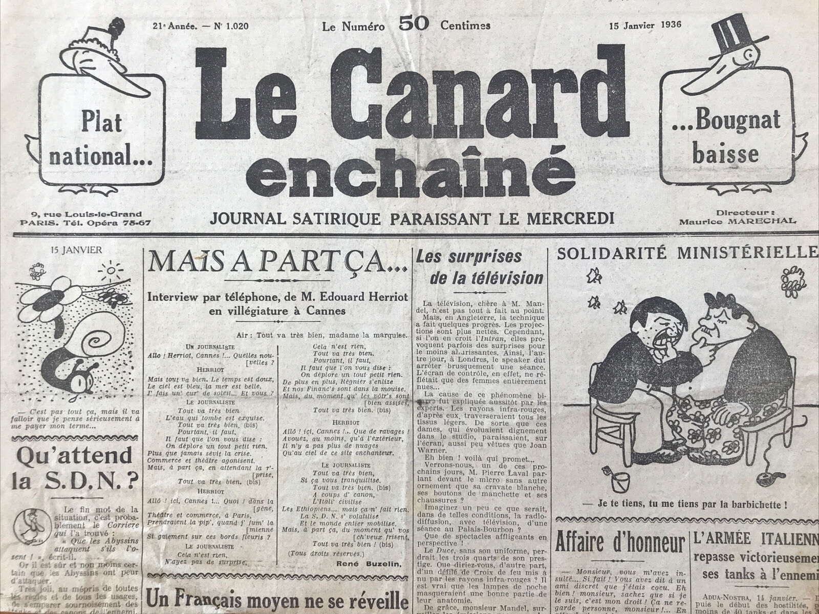 Couac ! | Acheter un Canard | Vente d'Anciens Journaux du Canard Enchaîné. Des Journaux Satiriques de Collection, Historiques & Authentiques de 1916 à 2004 ! | 1020