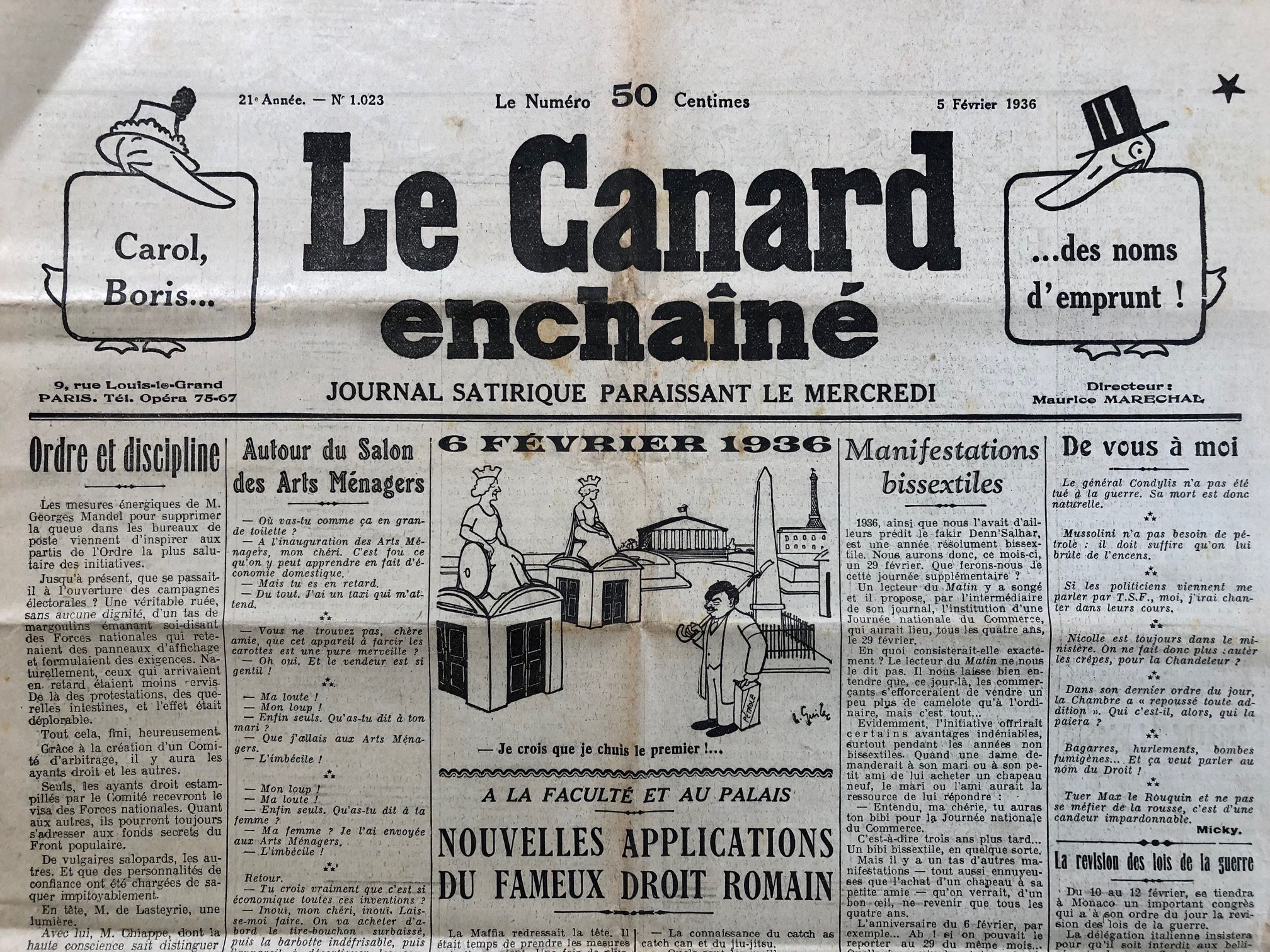 Couac ! | Acheter un Canard | Vente d'Anciens Journaux du Canard Enchaîné. Des Journaux Satiriques de Collection, Historiques & Authentiques de 1916 à 2004 ! | 1023 1