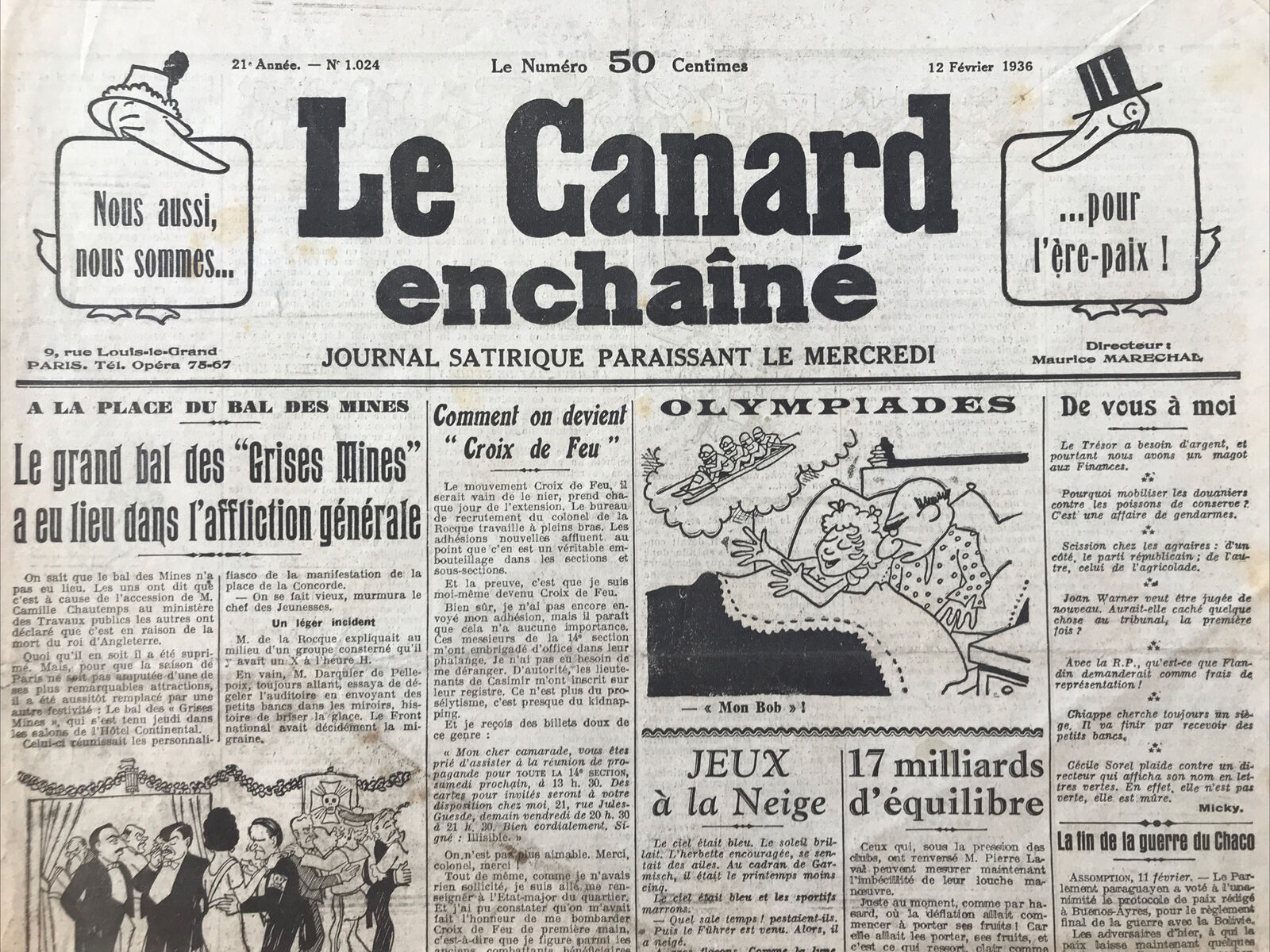 Couac ! | Acheter un Canard | Vente d'Anciens Journaux du Canard Enchaîné. Des Journaux Satiriques de Collection, Historiques & Authentiques de 1916 à 2004 ! | 1024