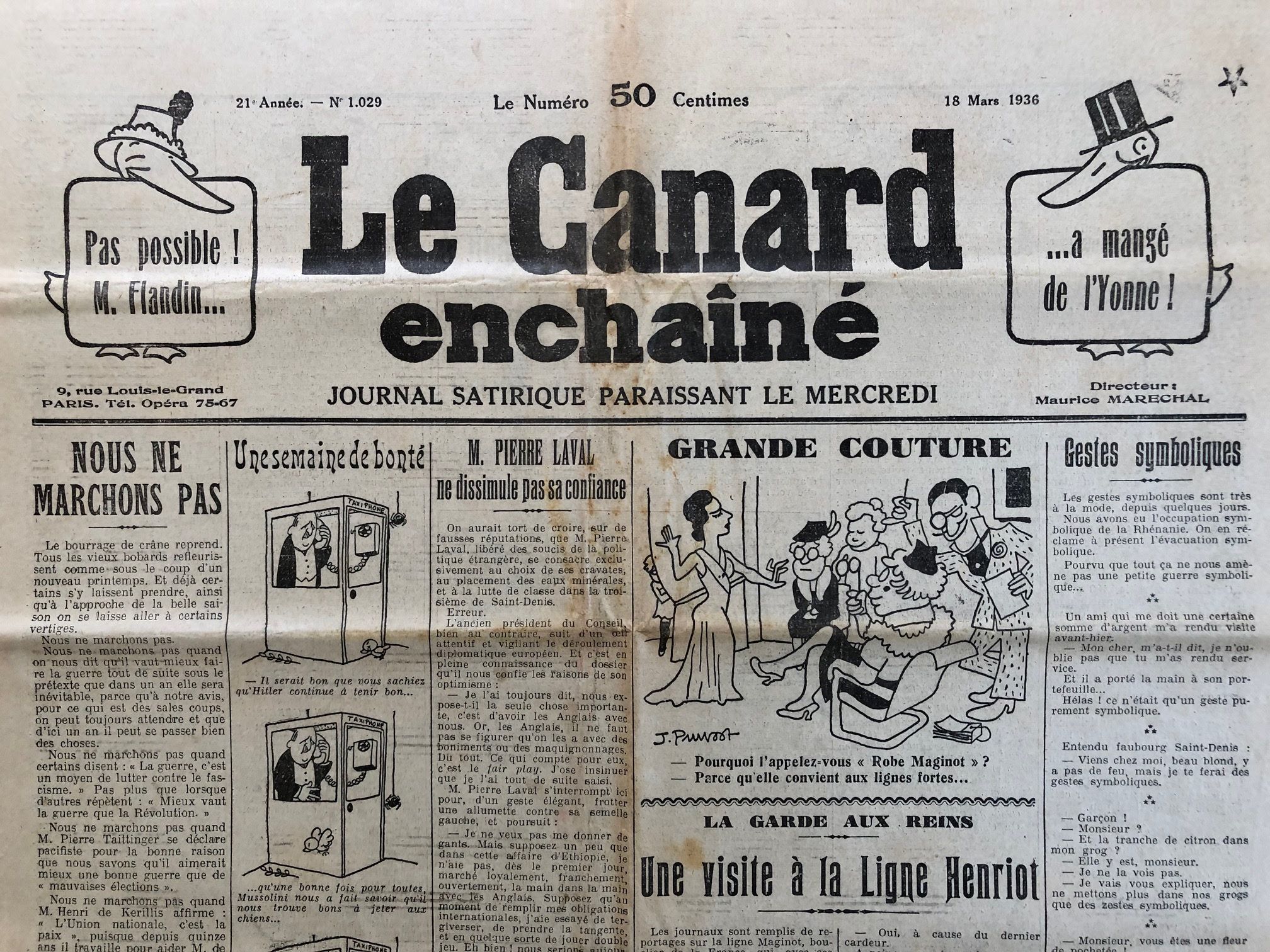 Couac ! | Acheter un Canard | Vente d'Anciens Journaux du Canard Enchaîné. Des Journaux Satiriques de Collection, Historiques & Authentiques de 1916 à 2004 ! | 1029 1