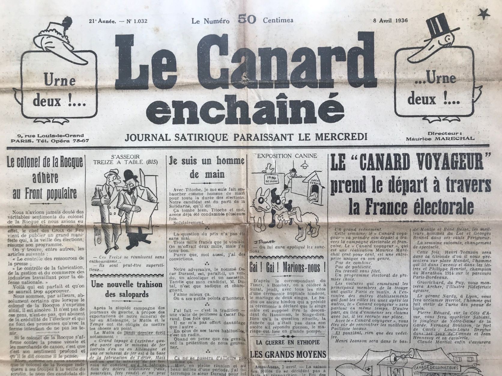 Couac ! | Acheter un Canard | Vente d'Anciens Journaux du Canard Enchaîné. Des Journaux Satiriques de Collection, Historiques & Authentiques de 1916 à 2004 ! | 1032