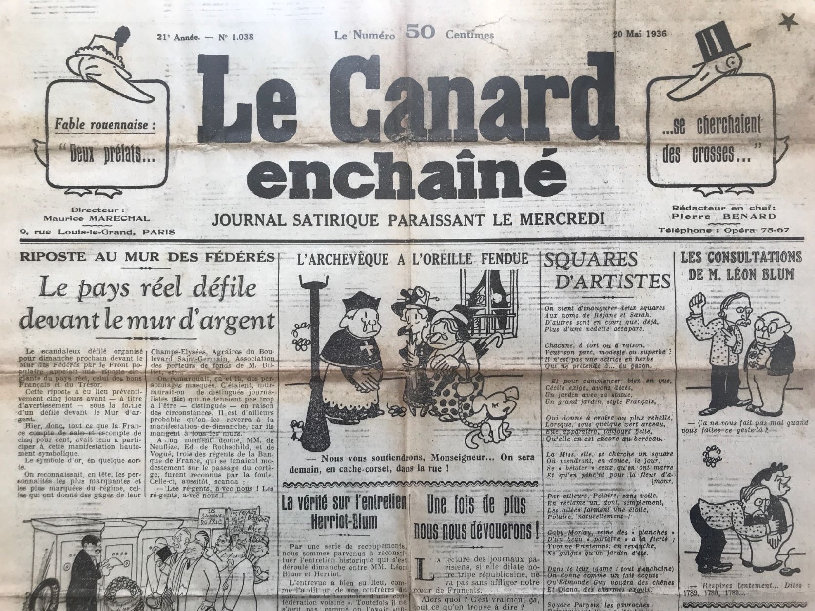 Couac ! | Acheter un Canard | Vente d'Anciens Journaux du Canard Enchaîné. Des Journaux Satiriques de Collection, Historiques & Authentiques de 1916 à 2004 ! | 1038