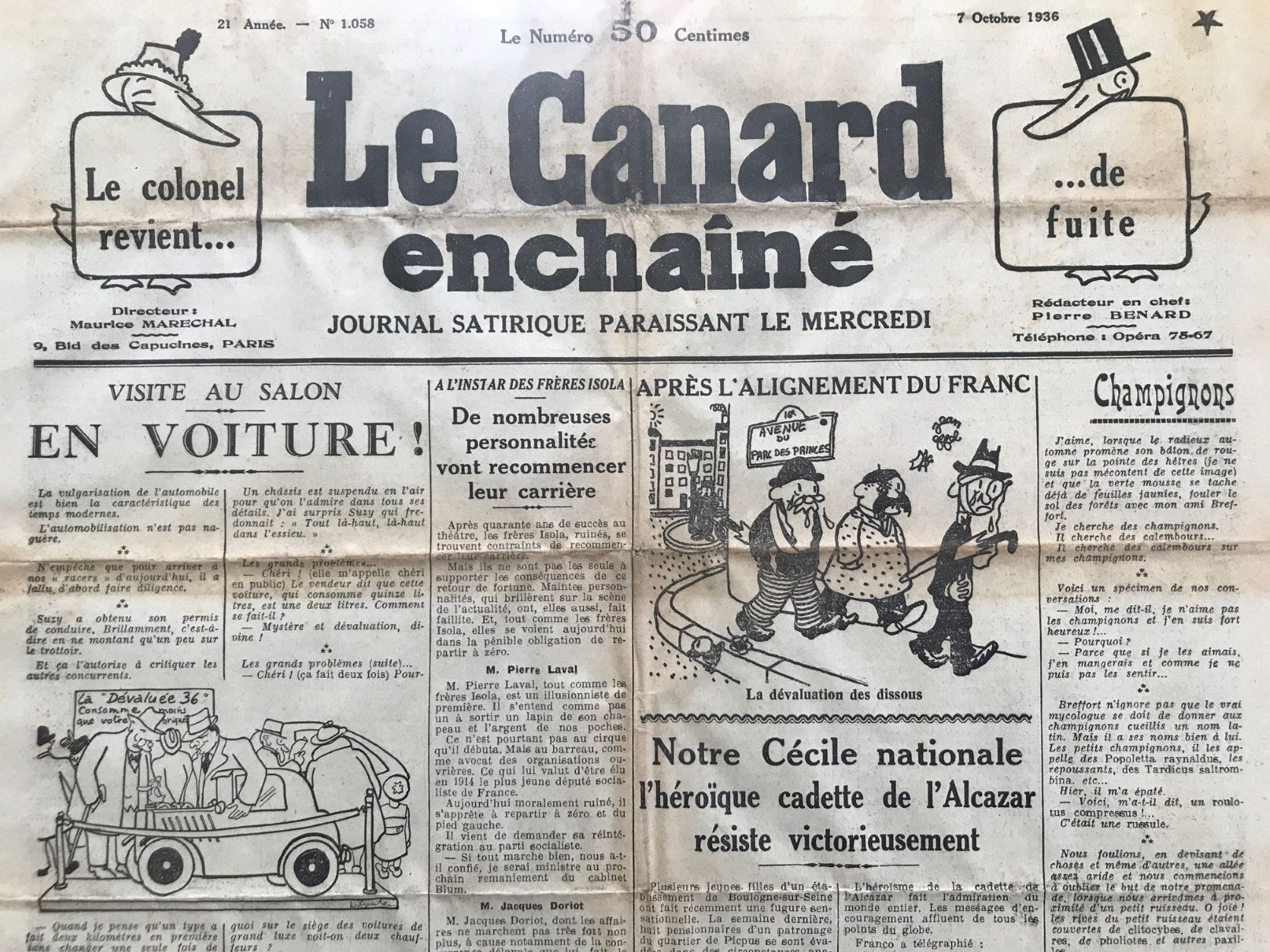 Couac ! | Acheter un Canard | Vente d'Anciens Journaux du Canard Enchaîné. Des Journaux Satiriques de Collection, Historiques & Authentiques de 1916 à 2004 ! | 1058