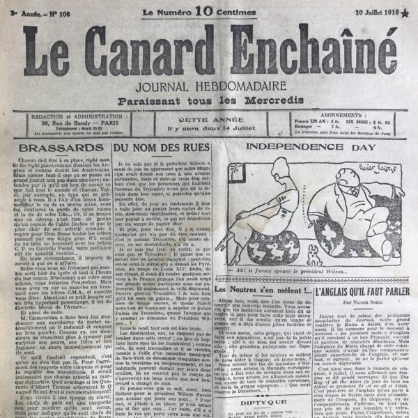 Couac ! | N° 106 du Canard Enchaîné - 10 Juillet 1918 | Lettre anonyme, par Henri Béraud - Béraud décortique ici la personnalité d'un lecteur lui ayant adressé plusieurs lettres, signés de pseudo, un brin injurieuses... | 106