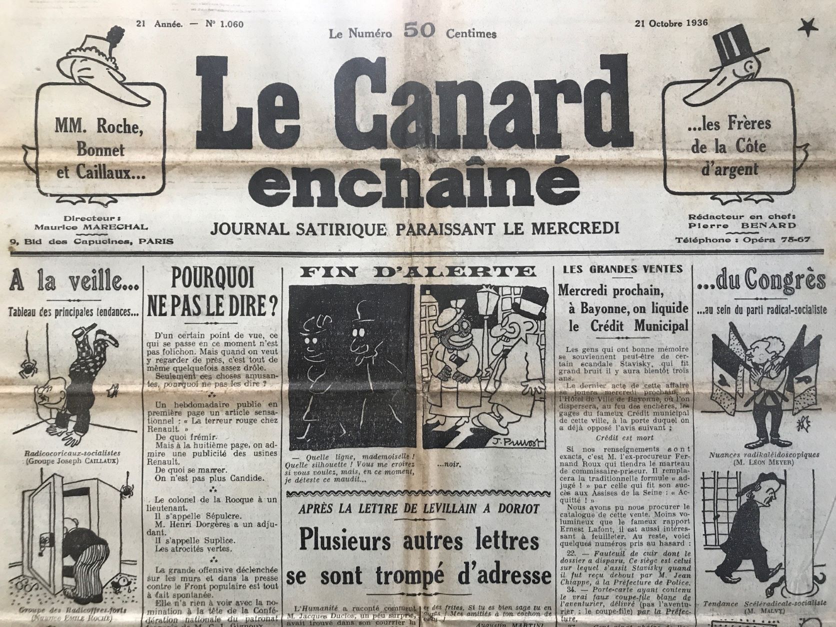 Couac ! | Acheter un Canard | Vente d'Anciens Journaux du Canard Enchaîné. Des Journaux Satiriques de Collection, Historiques & Authentiques de 1916 à 2004 ! | 1060