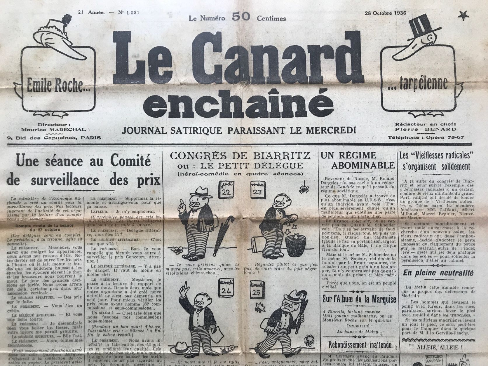 Couac ! | Acheter un Canard | Vente d'Anciens Journaux du Canard Enchaîné. Des Journaux Satiriques de Collection, Historiques & Authentiques de 1916 à 2004 ! | 1061