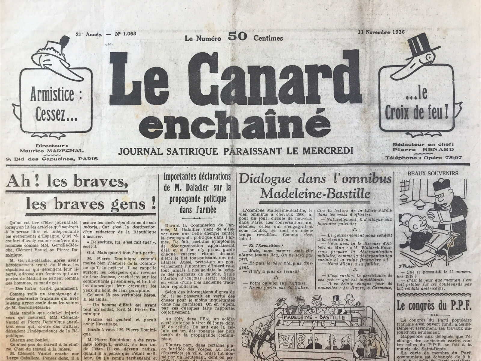 Couac ! | Acheter un Canard | Vente d'Anciens Journaux du Canard Enchaîné. Des Journaux Satiriques de Collection, Historiques & Authentiques de 1916 à 2004 ! | 1063