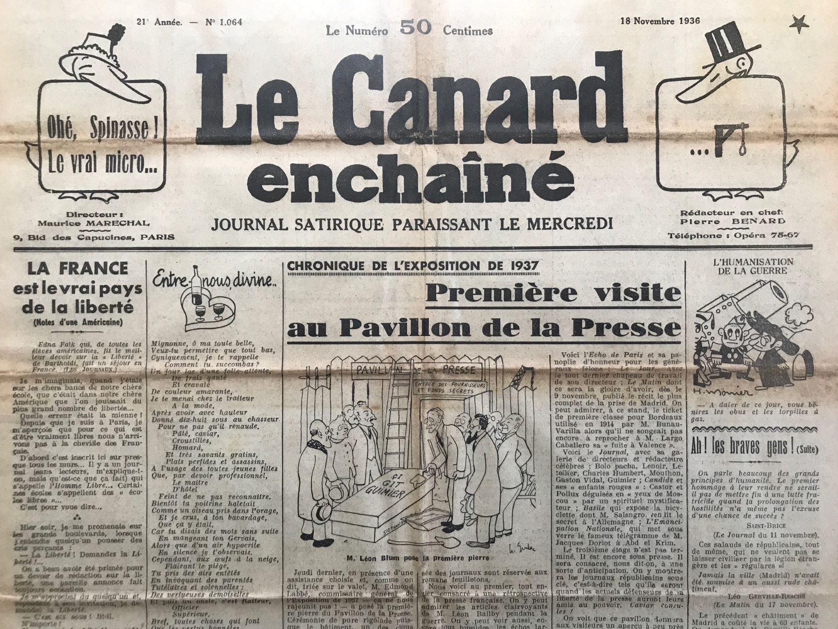 Couac ! | Acheter un Canard | Vente d'Anciens Journaux du Canard Enchaîné. Des Journaux Satiriques de Collection, Historiques & Authentiques de 1916 à 2004 ! | 1064