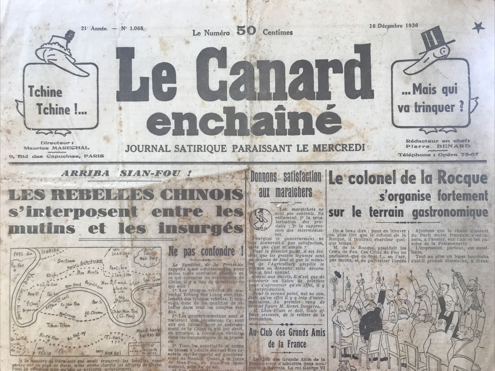 Couac ! | Acheter un Canard | Vente d'Anciens Journaux du Canard Enchaîné. Des Journaux Satiriques de Collection, Historiques & Authentiques de 1916 à 2004 ! | 1068