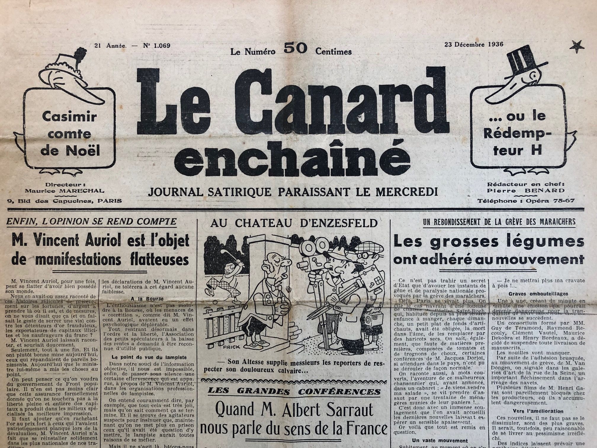 Couac ! | Acheter un Canard | Vente d'Anciens Journaux du Canard Enchaîné. Des Journaux Satiriques de Collection, Historiques & Authentiques de 1916 à 2004 ! | 1069 1