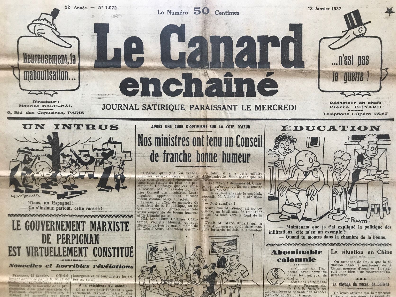 Couac ! | Acheter un Canard | Vente d'Anciens Journaux du Canard Enchaîné. Des Journaux Satiriques de Collection, Historiques & Authentiques de 1916 à 2004 ! | 1072