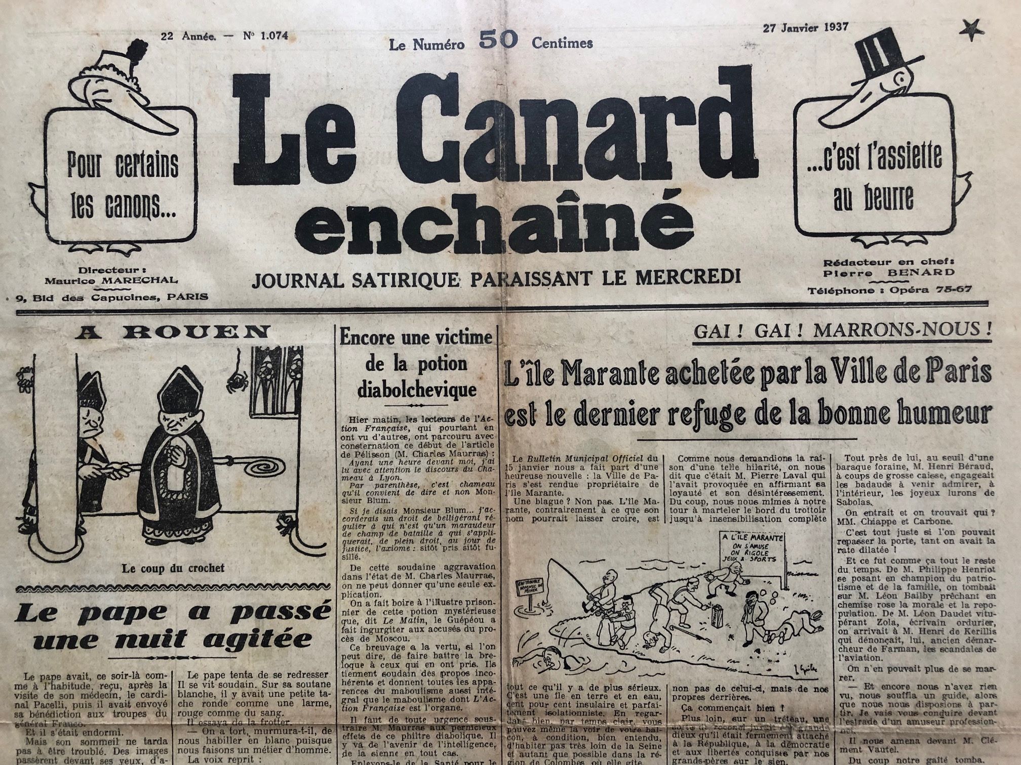 Couac ! | Acheter un Canard | Vente d'Anciens Journaux du Canard Enchaîné. Des Journaux Satiriques de Collection, Historiques & Authentiques de 1916 à 2004 ! | 1074 1