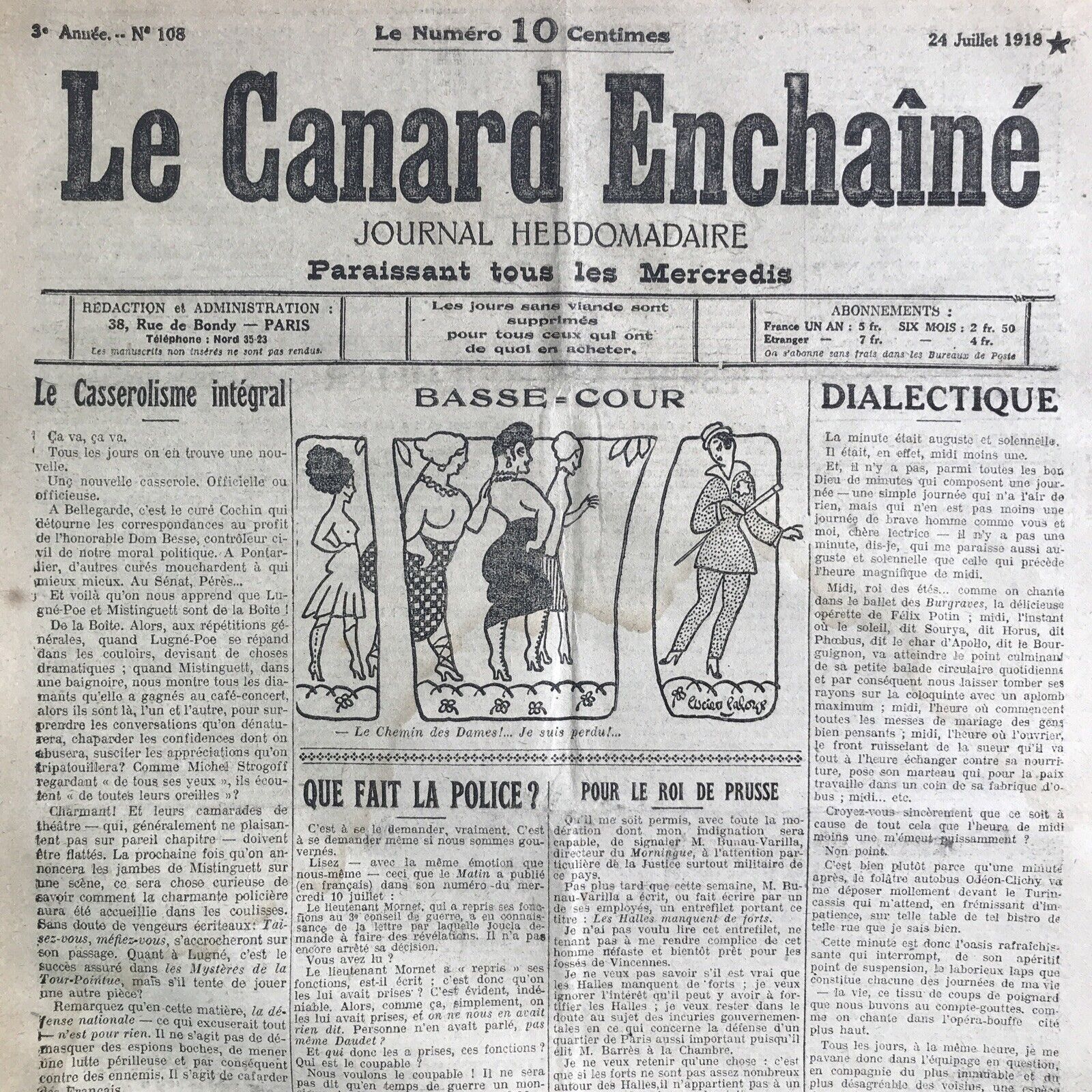 Couac ! | Acheter un Canard | Vente d'Anciens Journaux du Canard Enchaîné. Des Journaux Satiriques de Collection, Historiques & Authentiques de 1916 à 2004 ! | 108