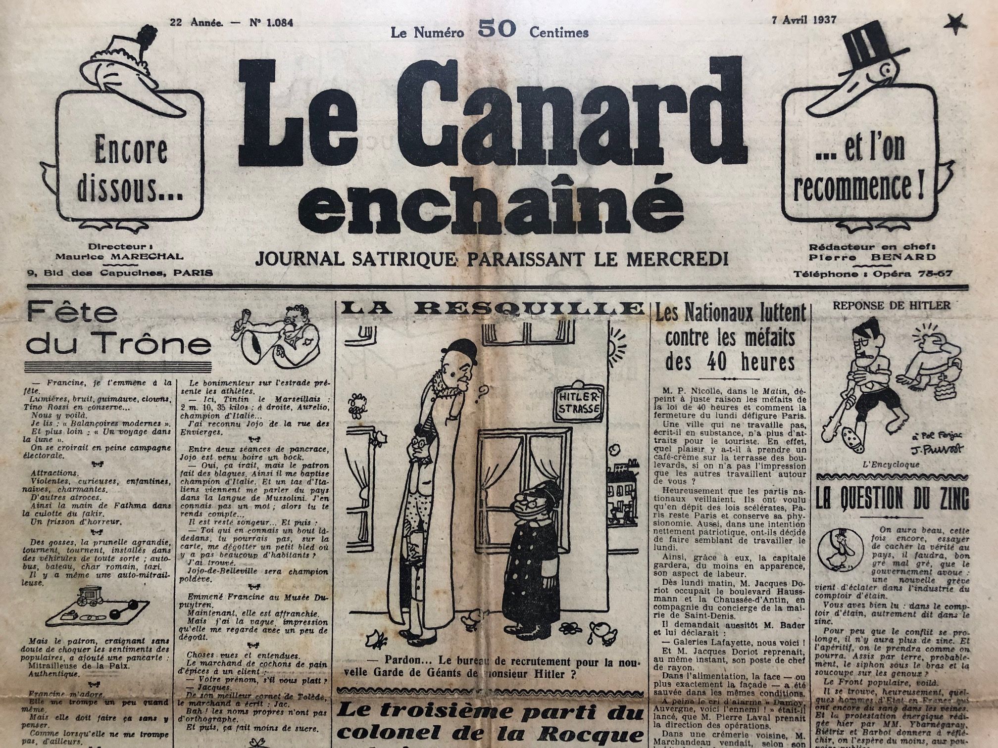 Couac ! | Acheter un Canard | Vente d'Anciens Journaux du Canard Enchaîné. Des Journaux Satiriques de Collection, Historiques & Authentiques de 1916 à 2004 ! | 1084 1