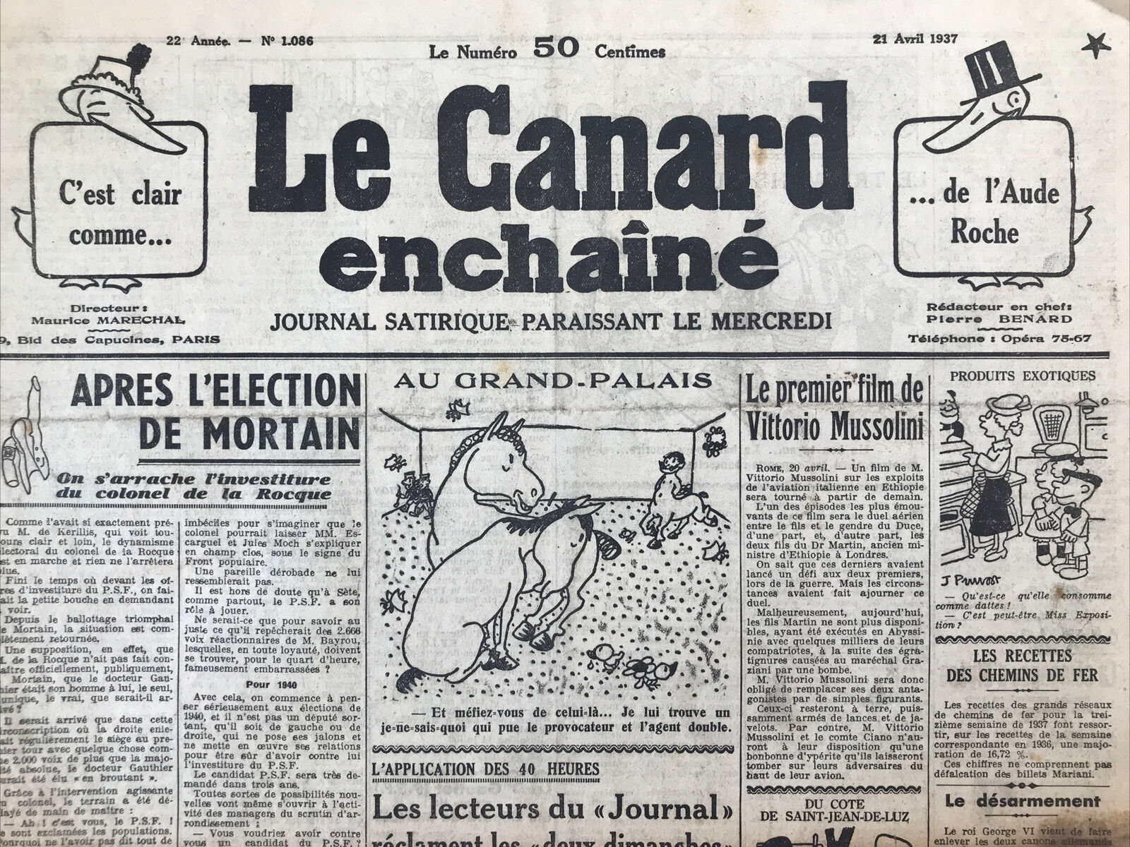 Couac ! | Acheter un Canard | Vente d'Anciens Journaux du Canard Enchaîné. Des Journaux Satiriques de Collection, Historiques & Authentiques de 1916 à 2004 ! | 1086