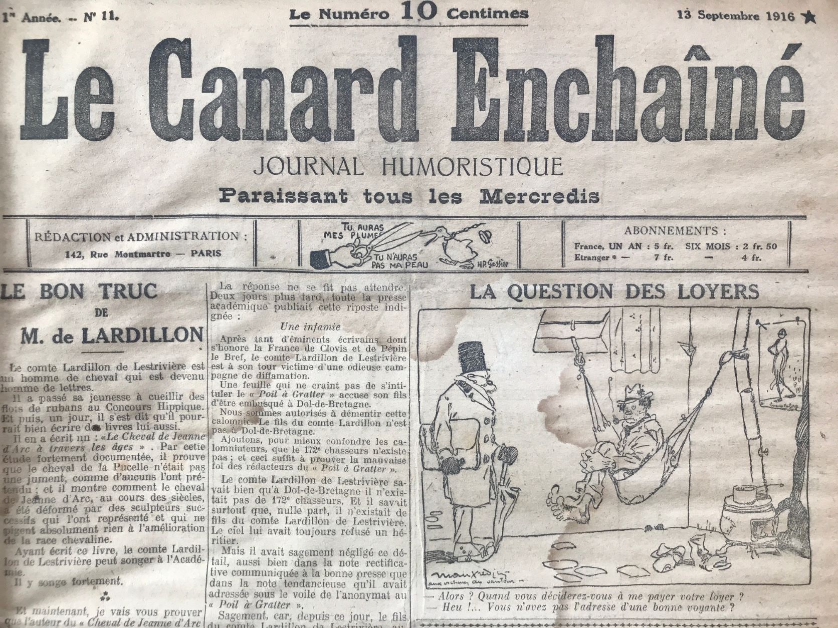 Couac ! | Acheter un Canard | Vente d'Anciens Journaux du Canard Enchaîné. Des Journaux Satiriques de Collection, Historiques & Authentiques de 1916 à 2004 ! | 11 2