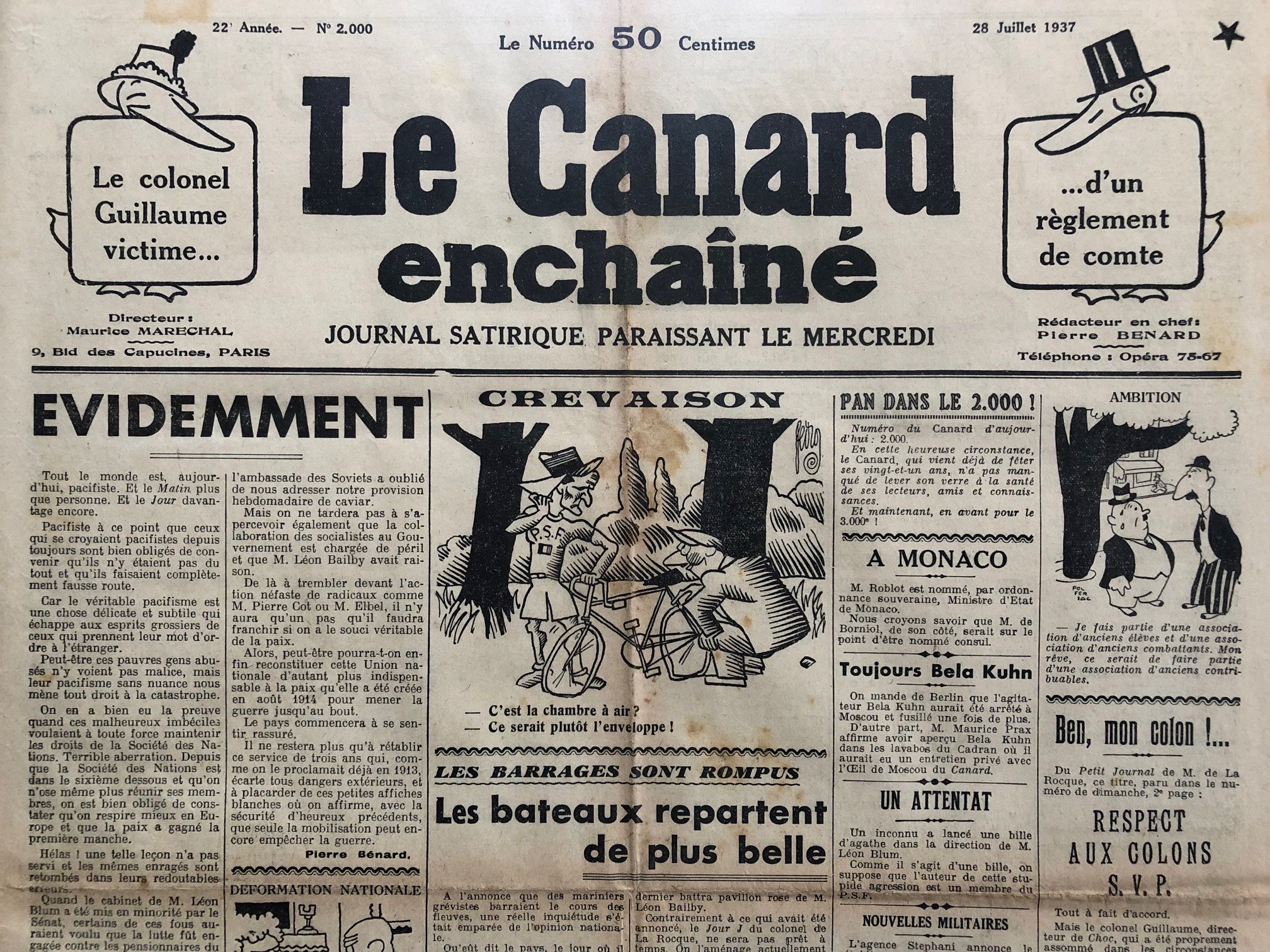 Couac ! | Acheter un Canard | Vente d'Anciens Journaux du Canard Enchaîné. Des Journaux Satiriques de Collection, Historiques & Authentiques de 1916 à 2004 ! | 1100 1