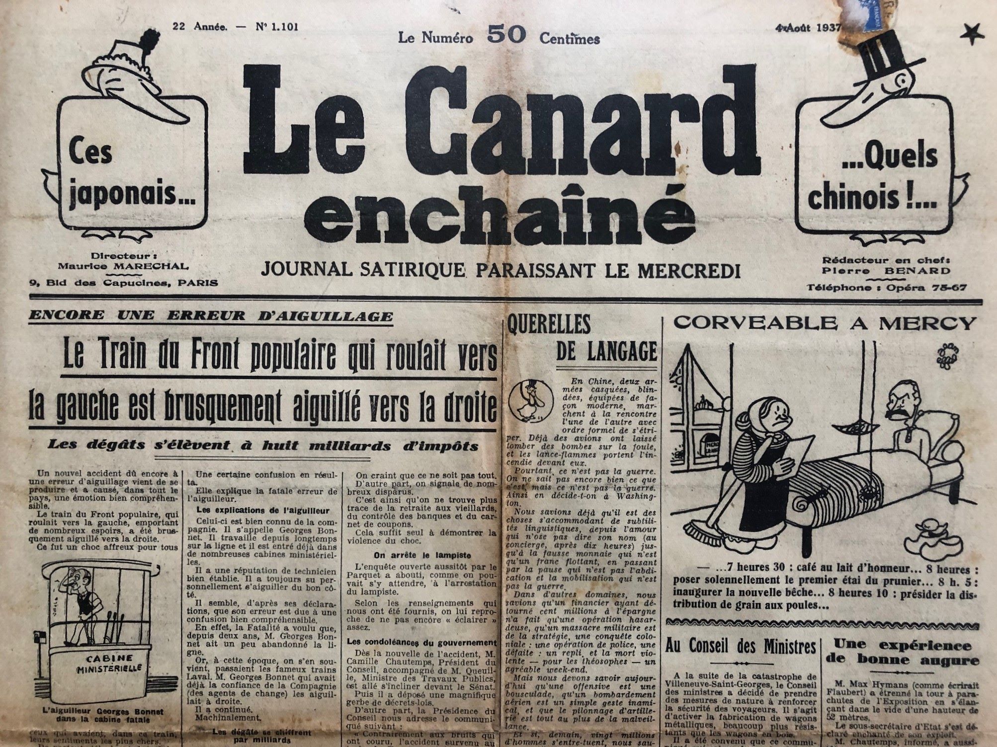 Couac ! | Acheter un Canard | Vente d'Anciens Journaux du Canard Enchaîné. Des Journaux Satiriques de Collection, Historiques & Authentiques de 1916 à 2004 ! | 1101 1