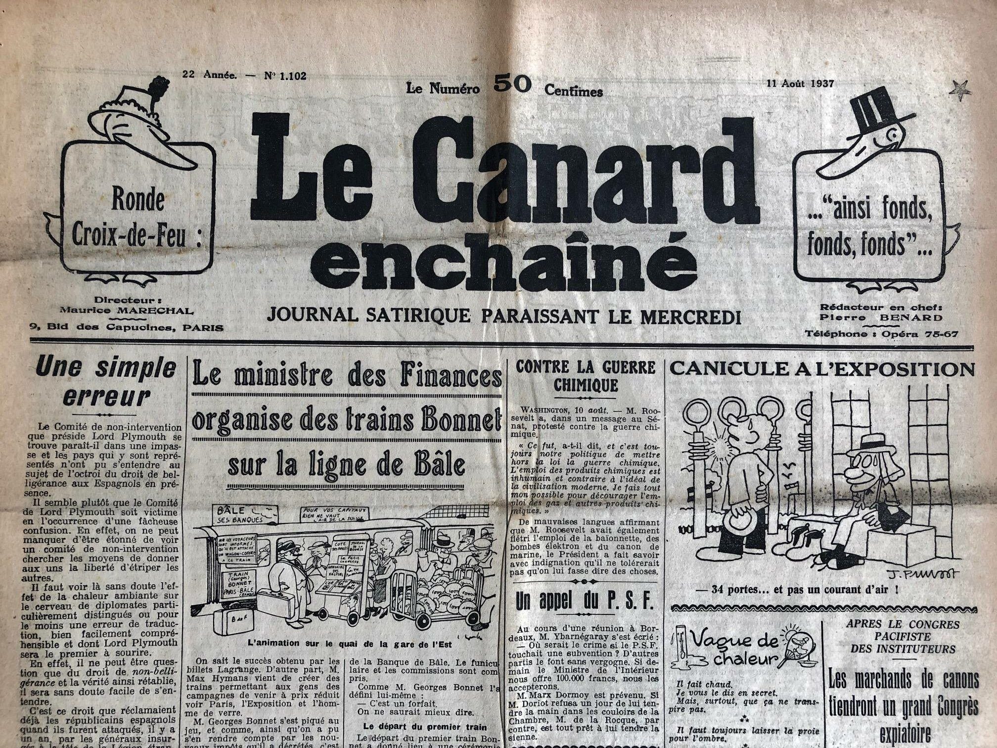 Couac ! | Acheter un Canard | Vente d'Anciens Journaux du Canard Enchaîné. Des Journaux Satiriques de Collection, Historiques & Authentiques de 1916 à 2004 ! | 1102 2 rotated