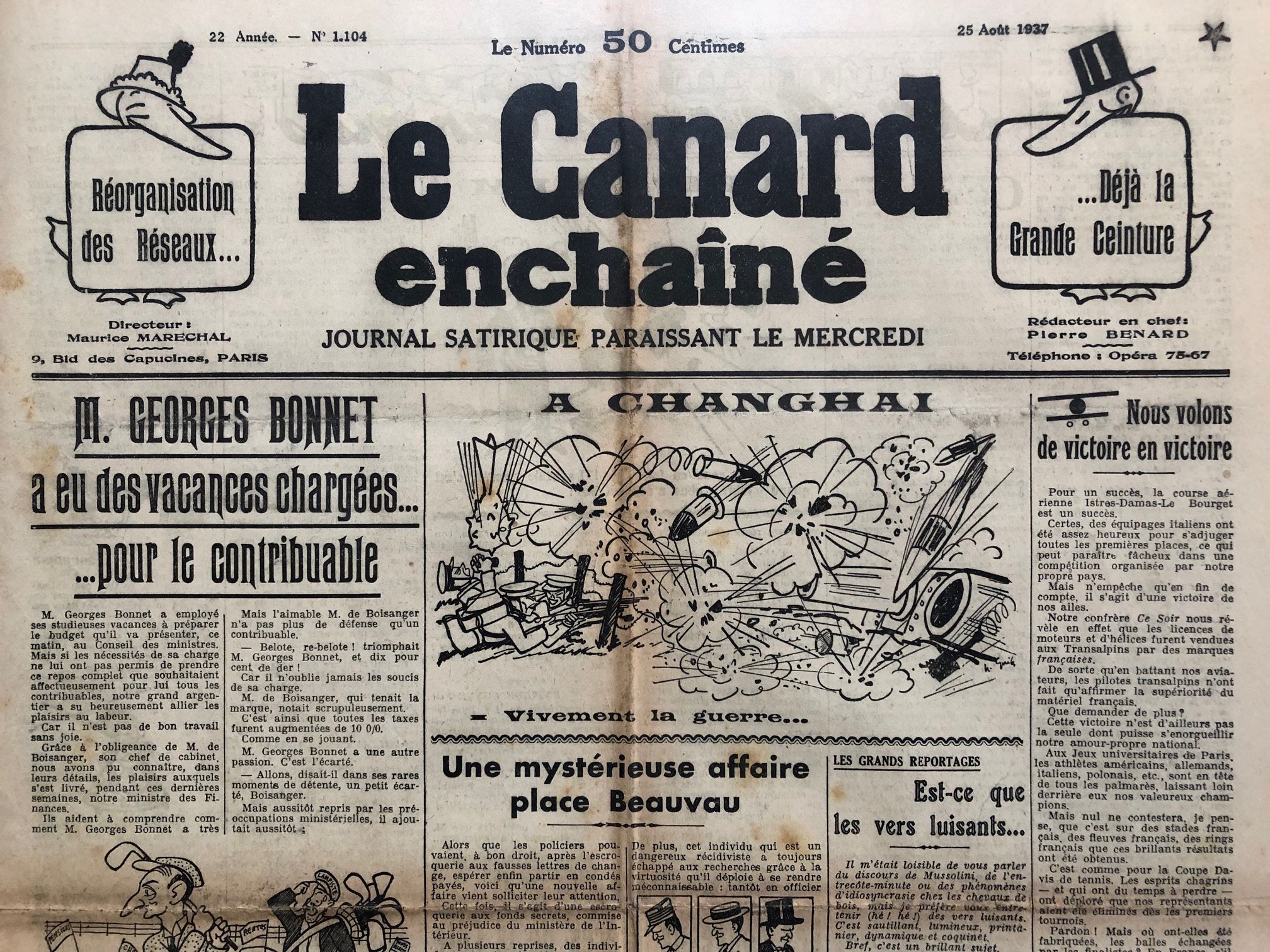 Couac ! | Acheter un Canard | Vente d'Anciens Journaux du Canard Enchaîné. Des Journaux Satiriques de Collection, Historiques & Authentiques de 1916 à 2004 ! | 1104 1