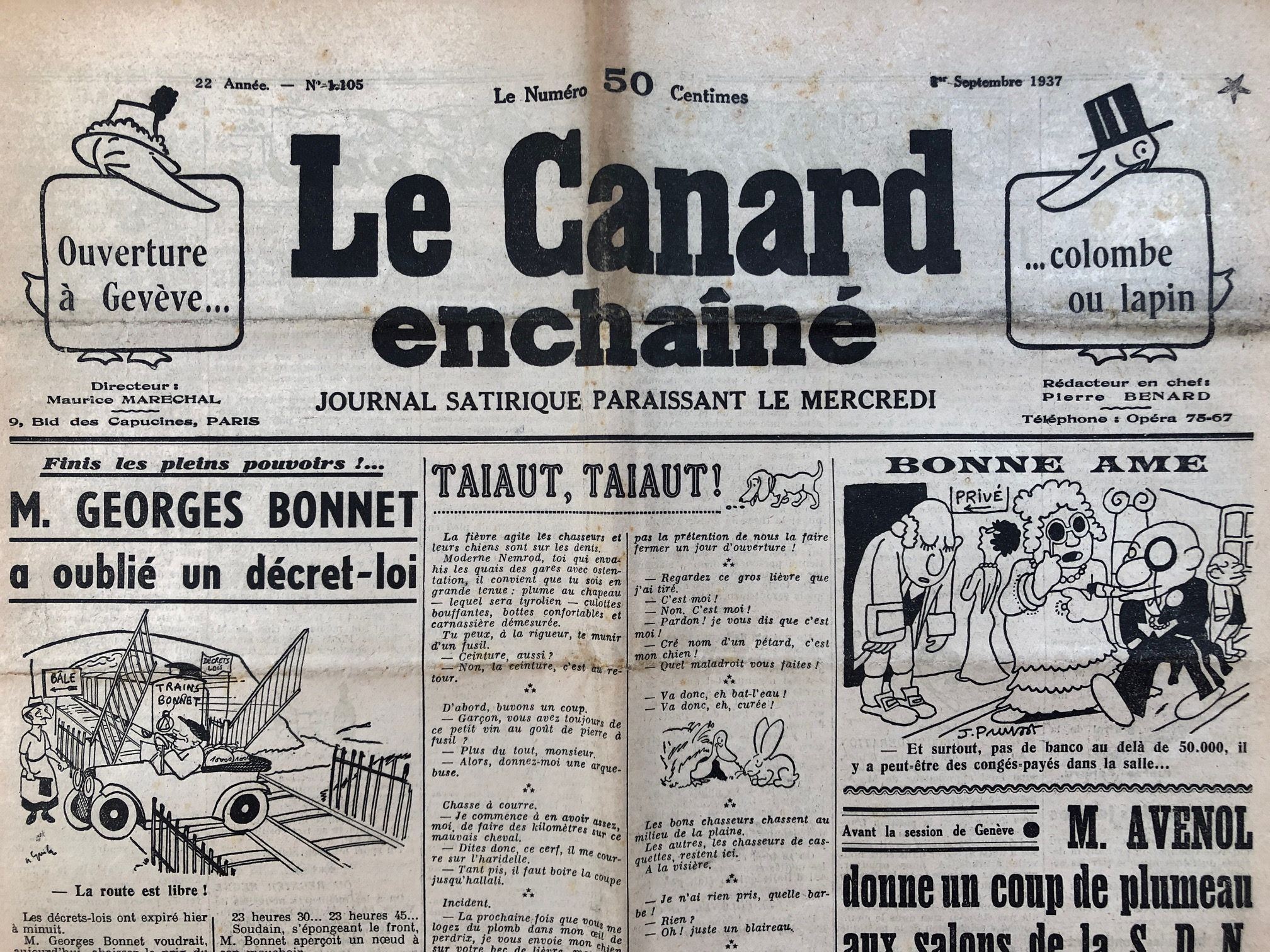 Couac ! | Acheter un Canard | Vente d'Anciens Journaux du Canard Enchaîné. Des Journaux Satiriques de Collection, Historiques & Authentiques de 1916 à 2004 ! | 1105 1