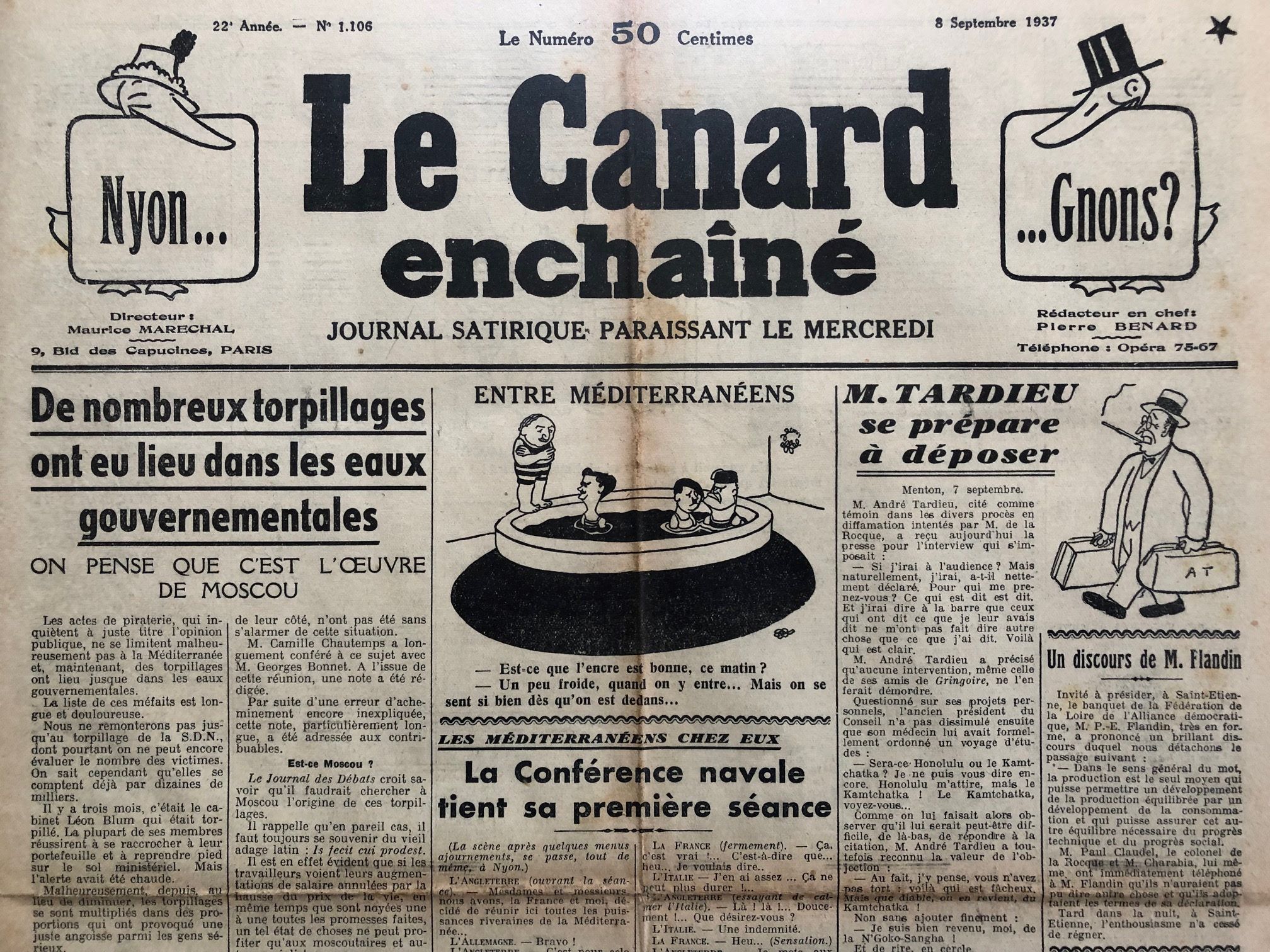 Couac ! | Acheter un Canard | Vente d'Anciens Journaux du Canard Enchaîné. Des Journaux Satiriques de Collection, Historiques & Authentiques de 1916 à 2004 ! | 1106 1