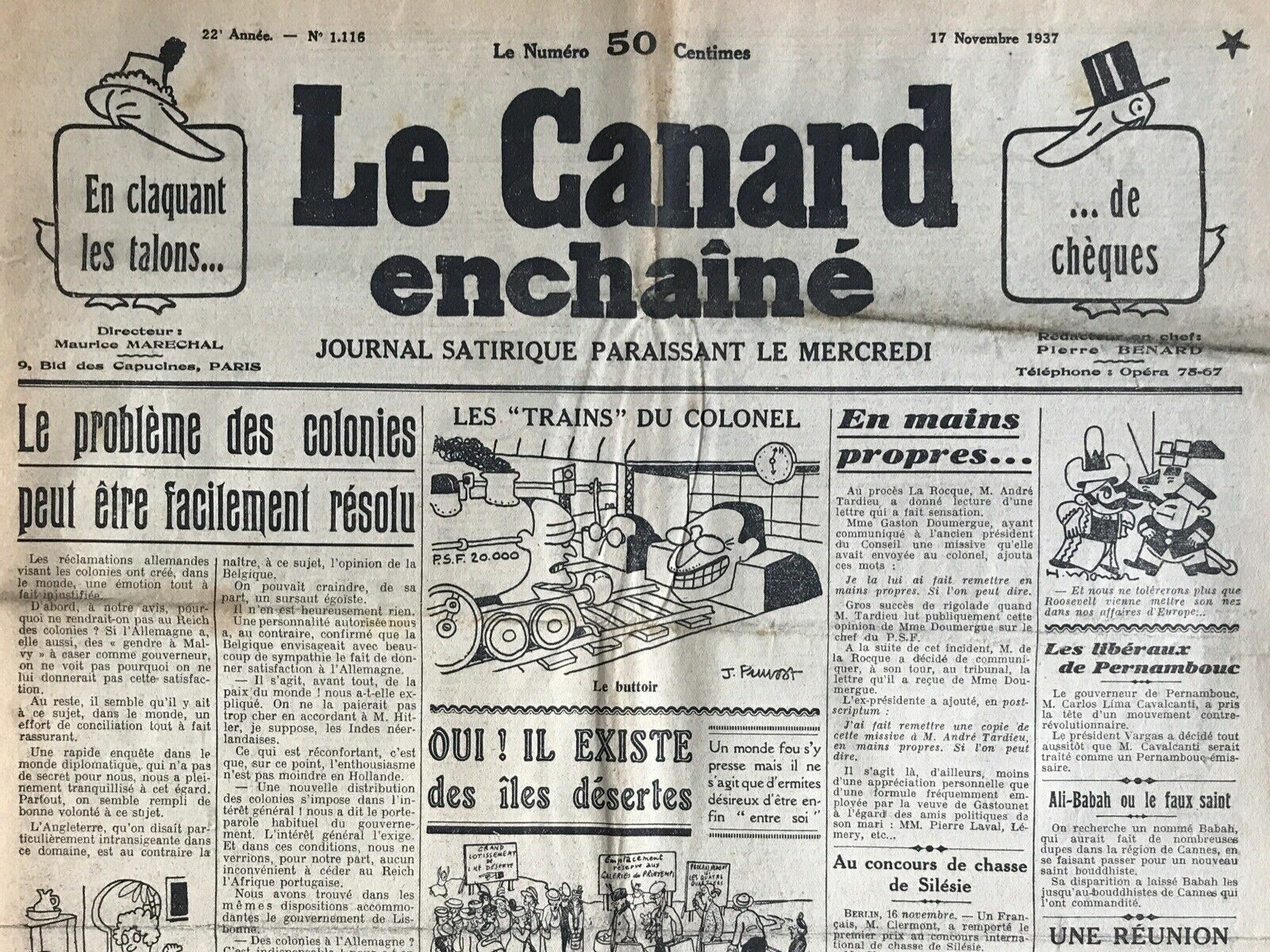 Couac ! | Acheter un Canard | Vente d'Anciens Journaux du Canard Enchaîné. Des Journaux Satiriques de Collection, Historiques & Authentiques de 1916 à 2004 ! | 1116 e1708166545277