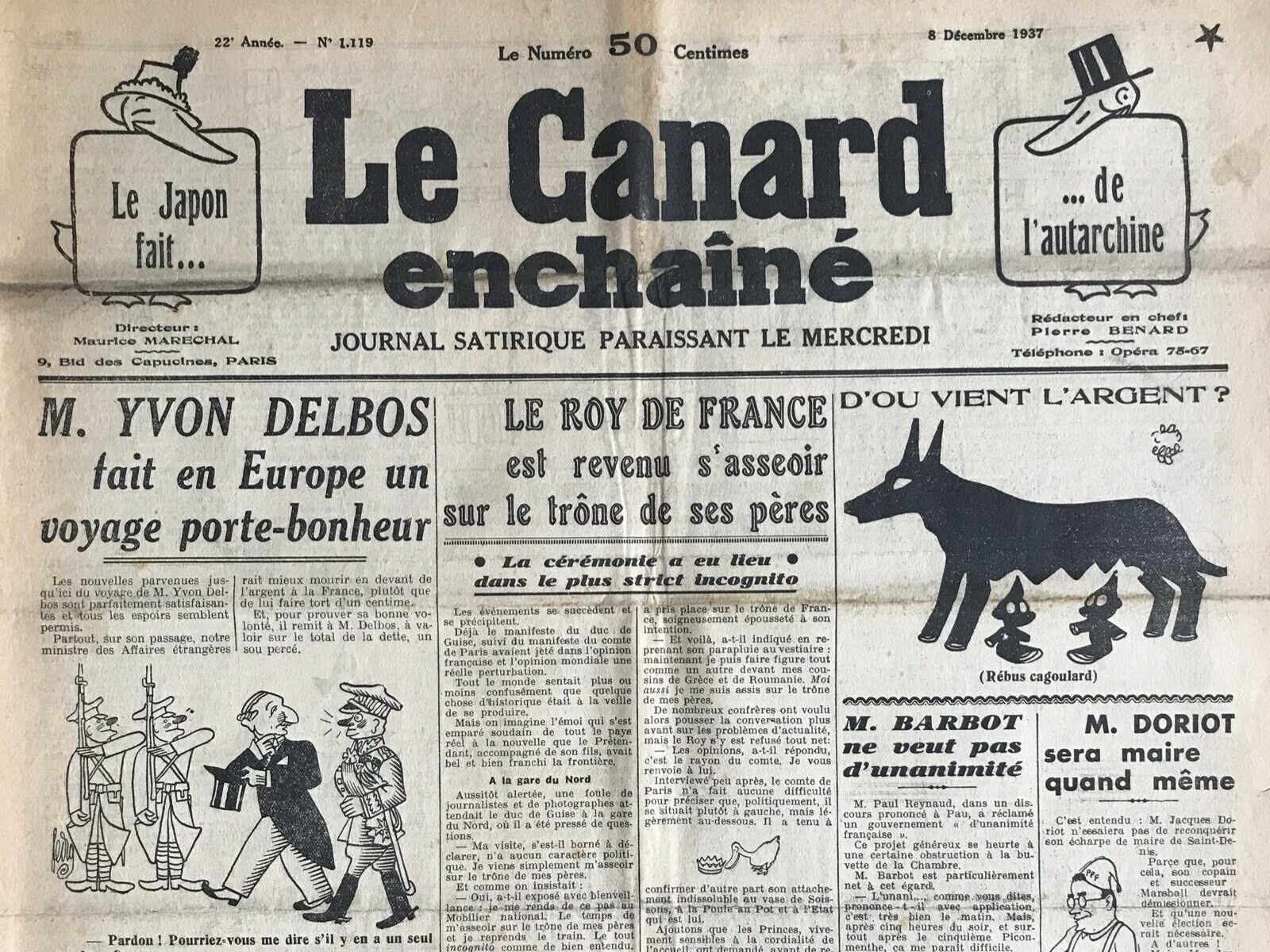 Couac ! | Acheter un Canard | Vente d'Anciens Journaux du Canard Enchaîné. Des Journaux Satiriques de Collection, Historiques & Authentiques de 1916 à 2004 ! | 1119 e1708166601193