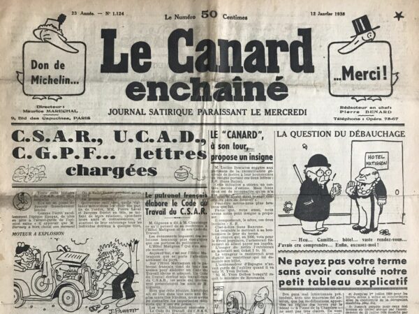 Couac ! | N° 1124 du Canard Enchaîné - 12 Janvier 1938 | Regina Tabarin Variety, par Pierre Bénard - L'article décrit avec une ironie mordante l'inauguration d'une nouvelle salle de spectacle à Nice, le "Tabarin Variety", financée par une figure controversée, Madame Régina. Pierre Bénard utilise un ton satirique pour critiquer les hypocrisies de la société et les relations entre les classes dirigeantes et les personnalités de l'ombre. Une grande soirée élégante marque l'ouverture d'une salle de spectacle combinant music-hall et restauration. Les invités, habillés de manière luxueuse, se pressent devant les portes du nouvel établissement, créant une ambiance de glamour et de sophistication. Parmi les participants se trouve Madame Régina, la principale mécène du projet, bien connue pour sa fortune amassée dans la gestion de maisons closes. Désireuse de diversifier ses activités, elle souhaite offrir à Nice un établissement de divertissement luxueux. Son associé, M. Silvain, déjà propriétaire du Casino de Bandol, vient en soutien à l'ouverture de Tabarin. Il joue un rôle central dans la soirée, remplaçant Madame Régina qui, sur son conseil, s'abstient de se montrer publiquement. Bénard souligne l'hypocrisie de la société, où des personnalités vertueuses et des figures religieuses tolèrent, voire soutiennent, les activités de Madame Régina pour leurs propres intérêts. La municipalité, bien que vertueuse et soutenue par l'évêché, accorde facilement des autorisations de jeux à Régina. L'article met en lumière les compromissions des autorités locales, avec des conseillers municipaux et des représentants de l'administration centrale présents à l'inauguration. Il mentionne également des scandales financiers impliquant des figures religieuses locales, soulignant les contradictions entre leurs discours et leurs actions. Bénard utilise un ton ironique pour critiquer les personnages et les événements décrits. Il se moque des prétentions morales des autorités locales et de la société bien-pensante tout en soulignant la persistance des activités douteuses sous une façade de respectabilité. L'article est riche en descriptions vivantes et détaillées, peignant une image claire de la soirée et des participants. Le contraste entre l'opulence de l'événement et la réalité des activités de Madame Régina est frappant. L'article de Pierre Bénard dans Le Canard Enchaîné offre une critique acerbe de la société niçoise et de ses hypocrisies. En décrivant l'inauguration du Tabarin Variety, il met en lumière les compromis moraux et les intérêts cachés des autorités et des personnalités locales. Son utilisation de l'ironie et du sarcasme rend la critique encore plus poignante et révélatrice des contradictions de l'époque. | 1124 e1708166968939