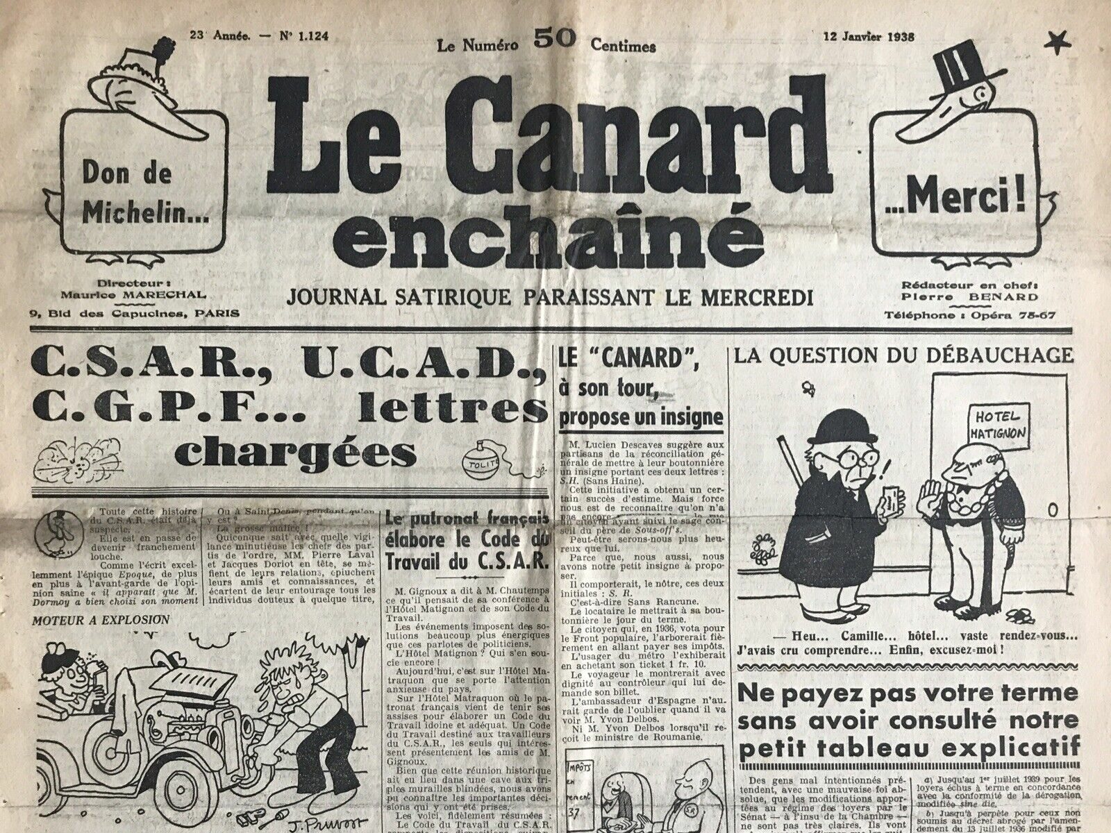 Couac ! | Acheter un Canard | Vente d'Anciens Journaux du Canard Enchaîné. Des Journaux Satiriques de Collection, Historiques & Authentiques de 1916 à 2004 ! | 1124 e1708166968939