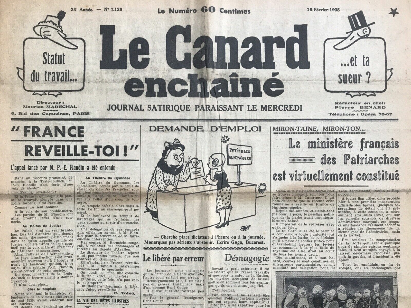 Couac ! | Acheter un Canard | Vente d'Anciens Journaux du Canard Enchaîné. Des Journaux Satiriques de Collection, Historiques & Authentiques de 1916 à 2004 ! | 1129 e1708167884292