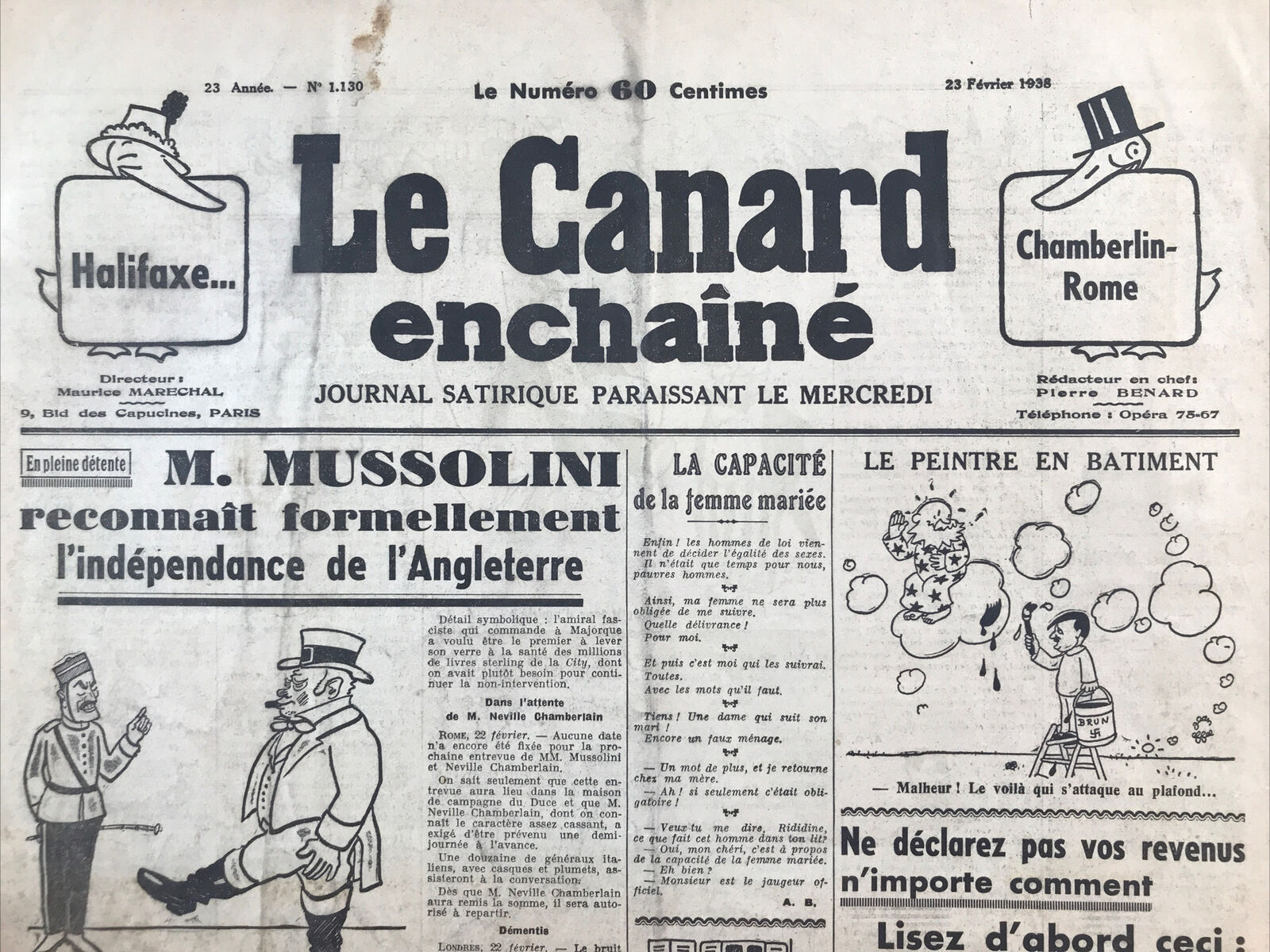 Couac ! | Acheter un Canard | Vente d'Anciens Journaux du Canard Enchaîné. Des Journaux Satiriques de Collection, Historiques & Authentiques de 1916 à 2004 ! | 1130