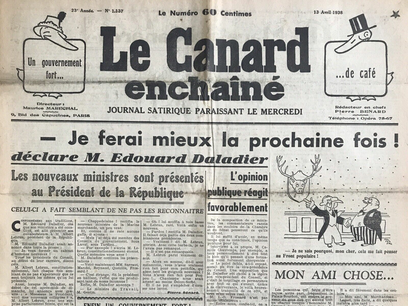 Couac ! | Acheter un Canard | Vente d'Anciens Journaux du Canard Enchaîné. Des Journaux Satiriques de Collection, Historiques & Authentiques de 1916 à 2004 ! | 1137 e1708168360788