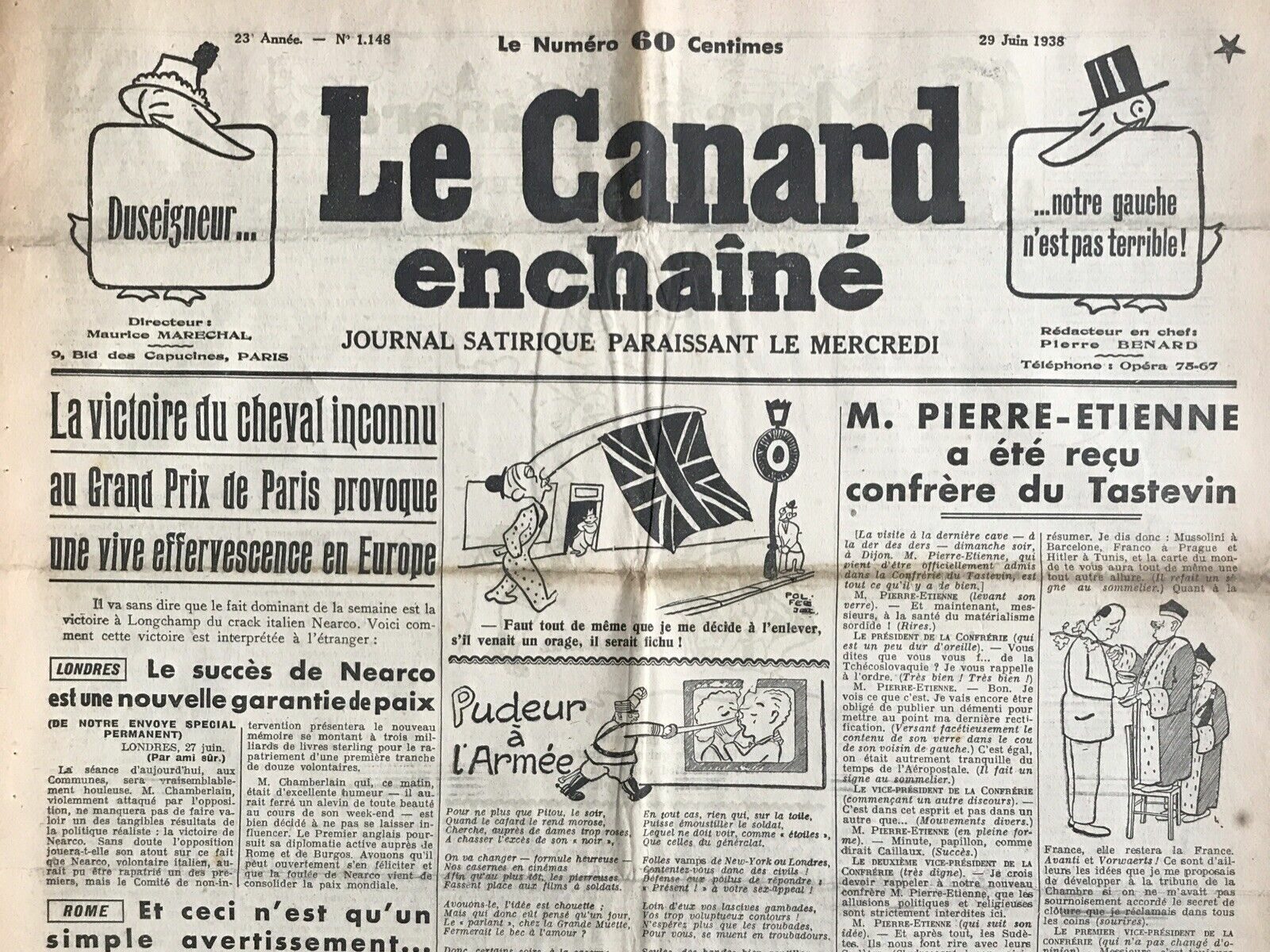 Couac ! | Acheter un Canard | Vente d'Anciens Journaux du Canard Enchaîné. Des Journaux Satiriques de Collection, Historiques & Authentiques de 1916 à 2004 ! | 1148 e1708169202991