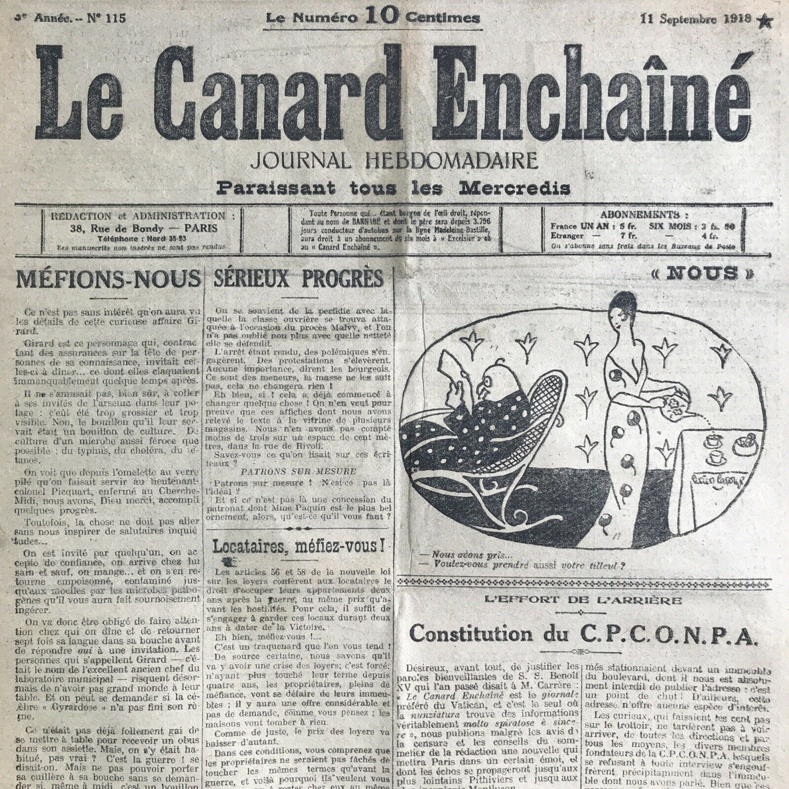 Couac ! | Acheter un Canard | Vente d'Anciens Journaux du Canard Enchaîné. Des Journaux Satiriques de Collection, Historiques & Authentiques de 1916 à 2004 ! | 115