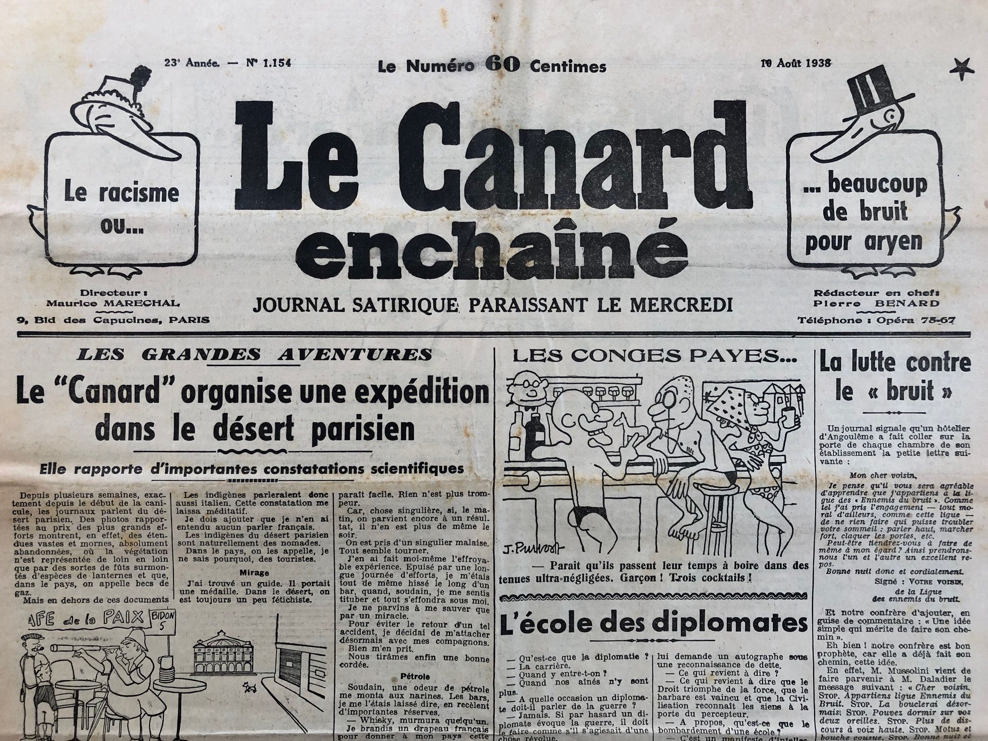 Couac ! | Acheter un Canard | Vente d'Anciens Journaux du Canard Enchaîné. Des Journaux Satiriques de Collection, Historiques & Authentiques de 1916 à 2004 ! | 1154 1