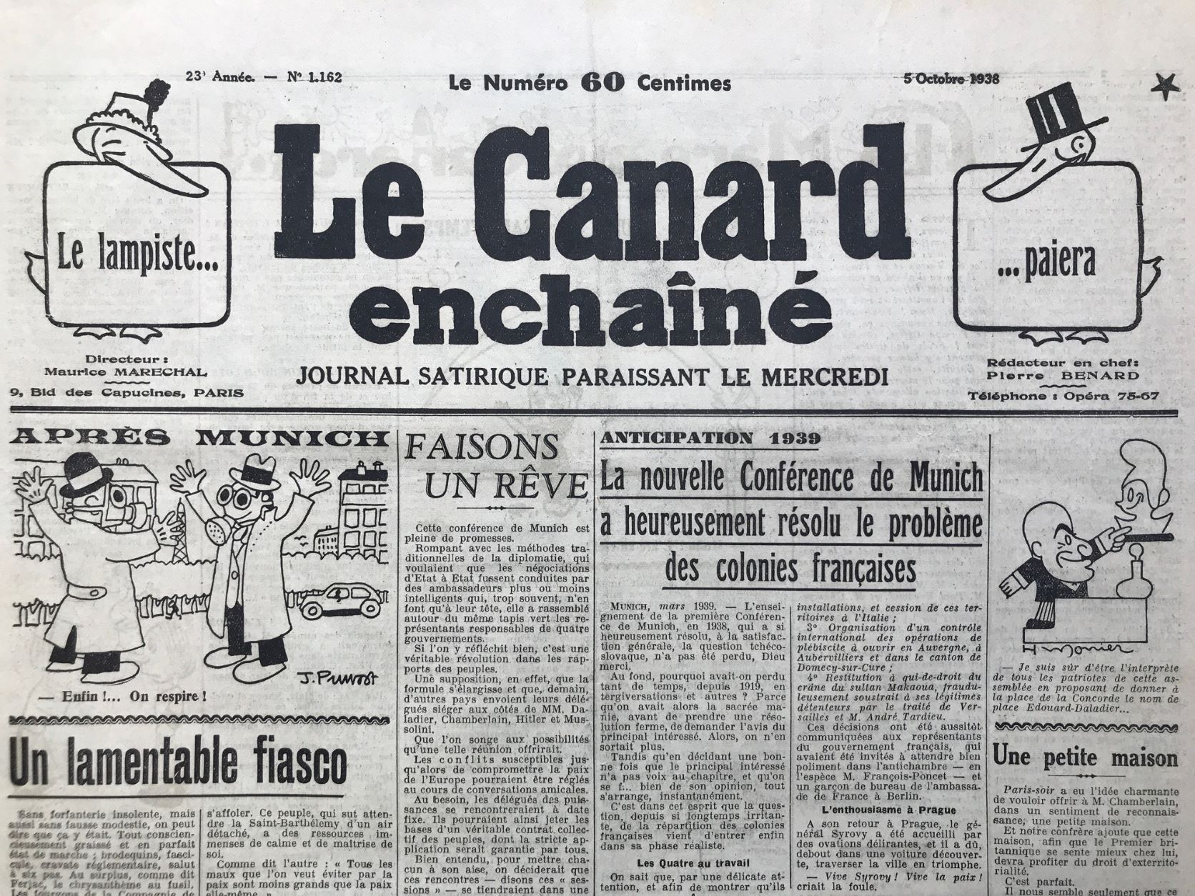 Couac ! | Acheter un Canard | Vente d'Anciens Journaux du Canard Enchaîné. Des Journaux Satiriques de Collection, Historiques & Authentiques de 1916 à 2004 ! | 1162 1