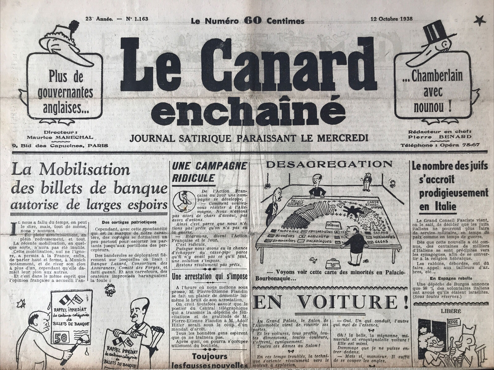 Couac ! | Acheter un Canard | Vente d'Anciens Journaux du Canard Enchaîné. Des Journaux Satiriques de Collection, Historiques & Authentiques de 1916 à 2004 ! | 1163