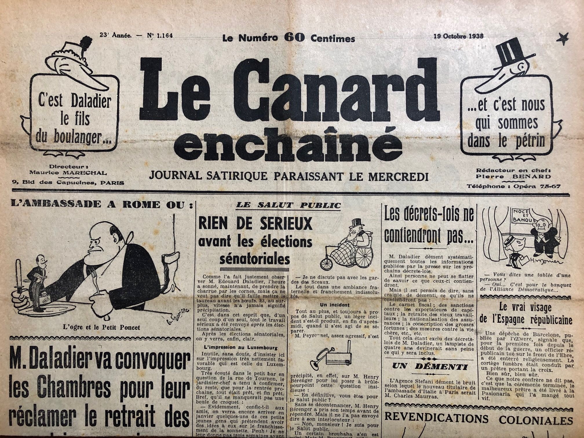 Couac ! | Acheter un Canard | Vente d'Anciens Journaux du Canard Enchaîné. Des Journaux Satiriques de Collection, Historiques & Authentiques de 1916 à 2004 ! | 1164 1