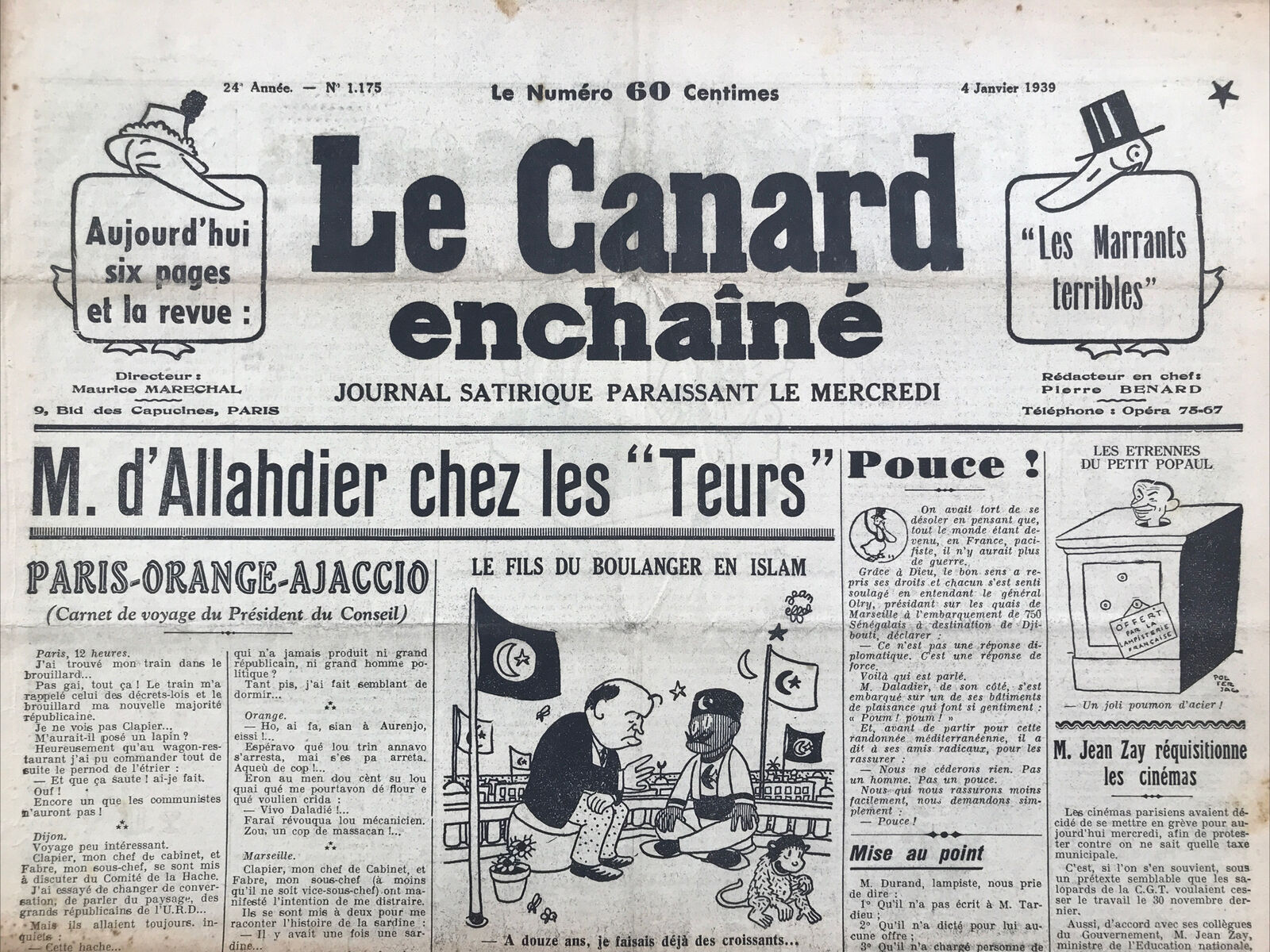 Couac ! | Acheter un Canard | Vente d'Anciens Journaux du Canard Enchaîné. Des Journaux Satiriques de Collection, Historiques & Authentiques de 1916 à 2004 ! | 1175