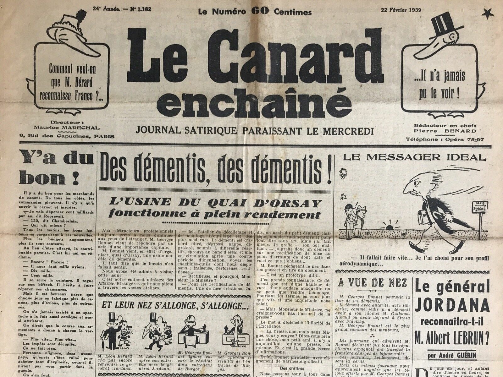 Couac ! | Acheter un Canard | Vente d'Anciens Journaux du Canard Enchaîné. Des Journaux Satiriques de Collection, Historiques & Authentiques de 1916 à 2004 ! | 1182 e1708179012608