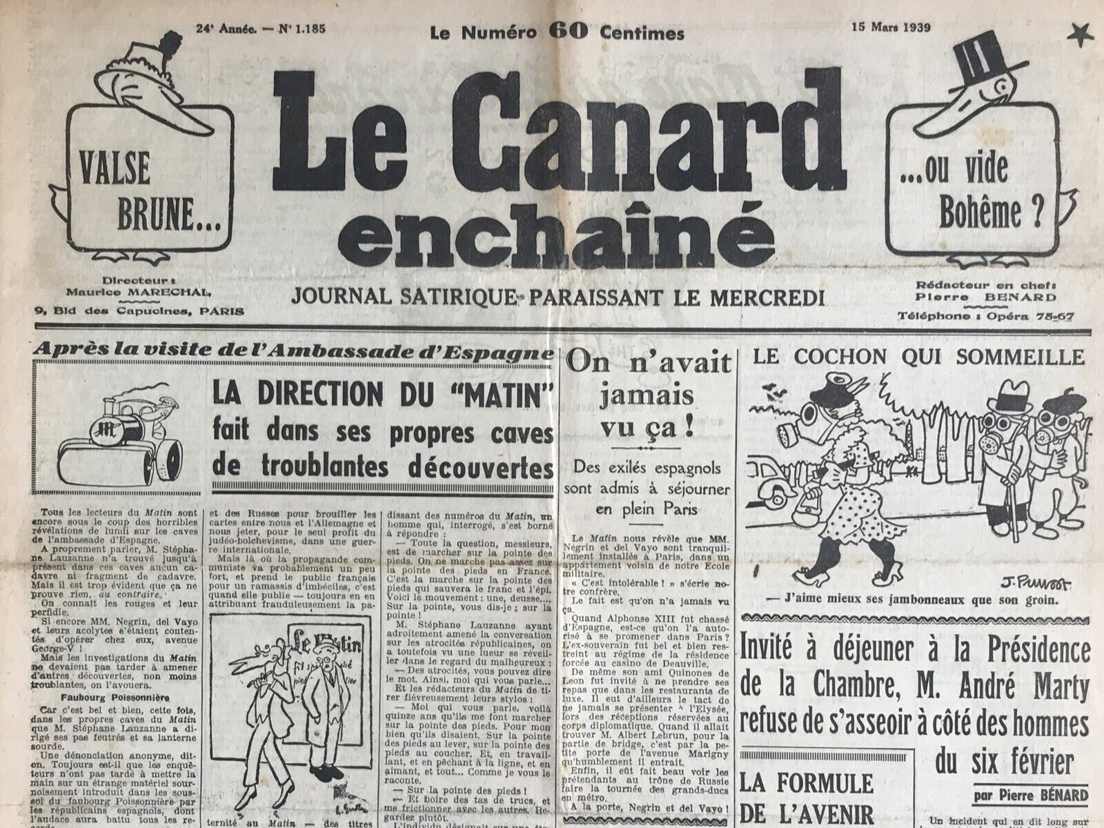 Couac ! | Acheter un Canard | Vente d'Anciens Journaux du Canard Enchaîné. Des Journaux Satiriques de Collection, Historiques & Authentiques de 1916 à 2004 ! | 1185 e1708179277425