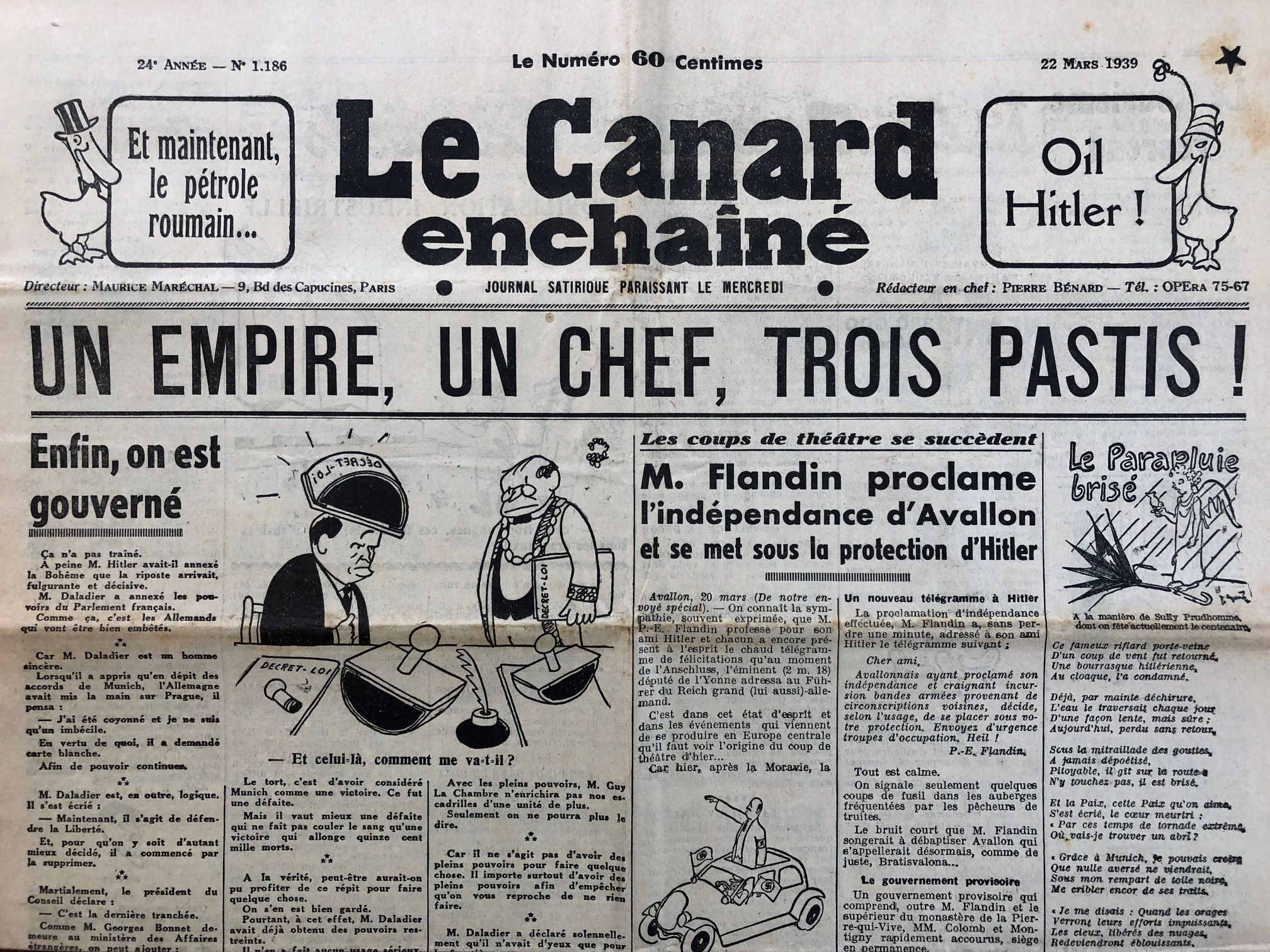 Couac ! | Acheter un Canard | Vente d'Anciens Journaux du Canard Enchaîné. Des Journaux Satiriques de Collection, Historiques & Authentiques de 1916 à 2004 ! | 1186 1