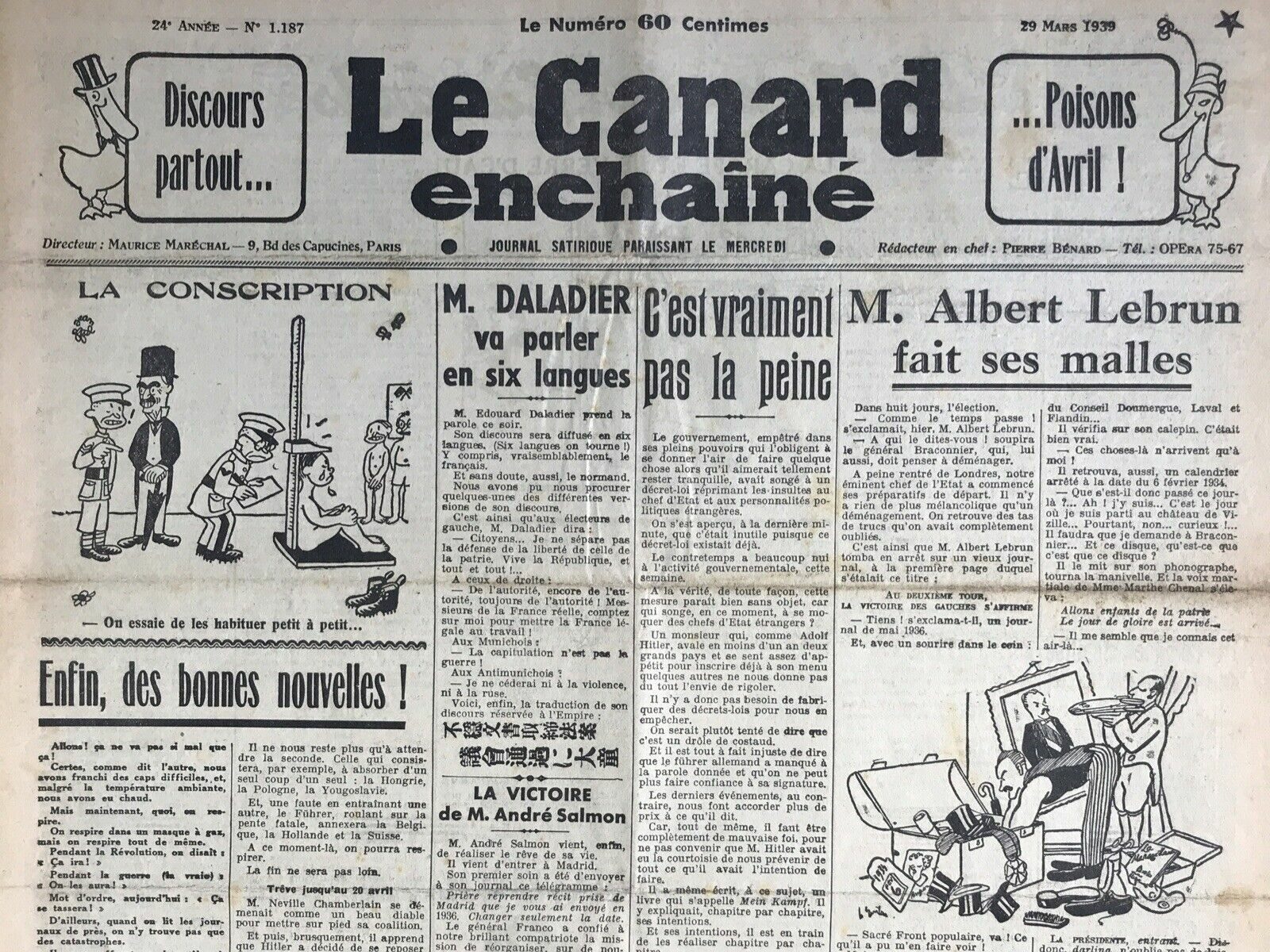 Couac ! | Acheter un Canard | Vente d'Anciens Journaux du Canard Enchaîné. Des Journaux Satiriques de Collection, Historiques & Authentiques de 1916 à 2004 ! | 1187 e1708179349379