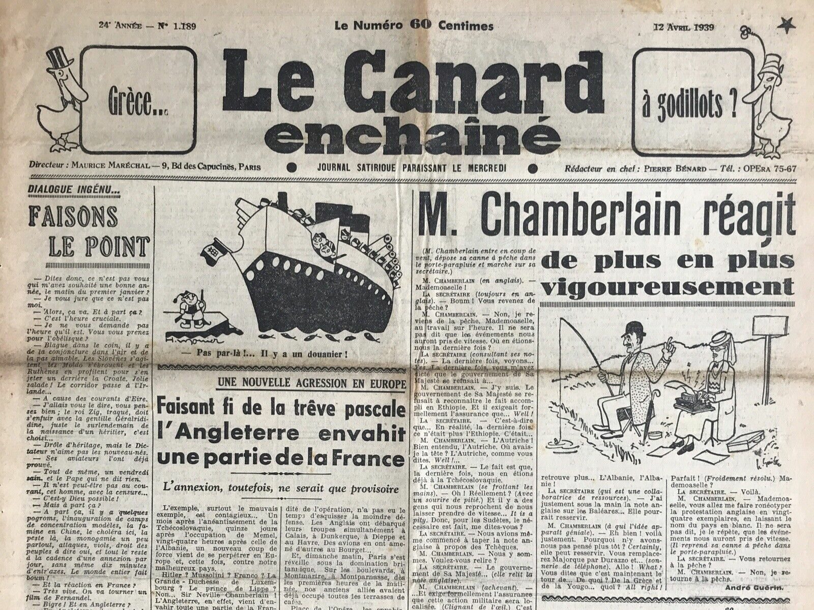 Couac ! | Acheter un Canard | Vente d'Anciens Journaux du Canard Enchaîné. Des Journaux Satiriques de Collection, Historiques & Authentiques de 1916 à 2004 ! | 1189 e1708179517241